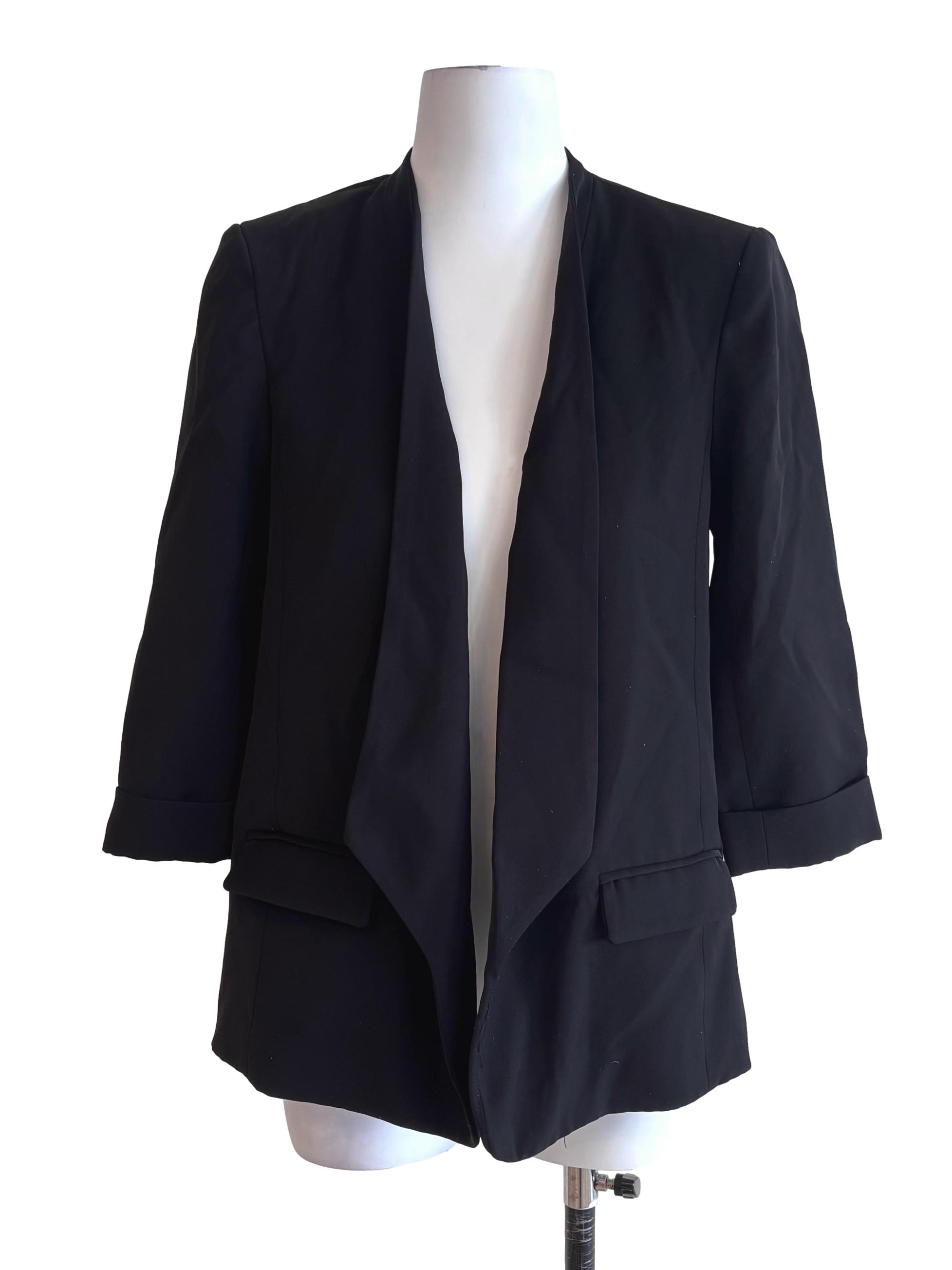 Onyx Black Buttonless Blazer LB