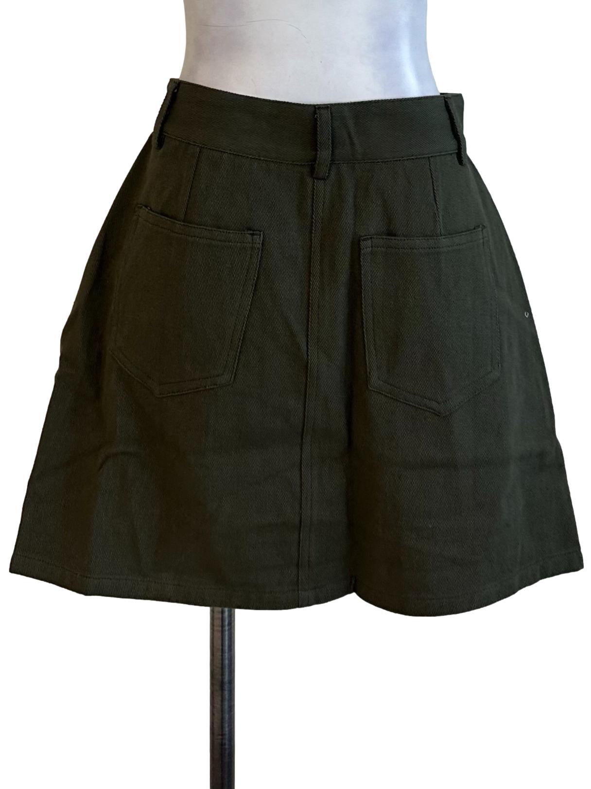Moss Green Denim Skorts