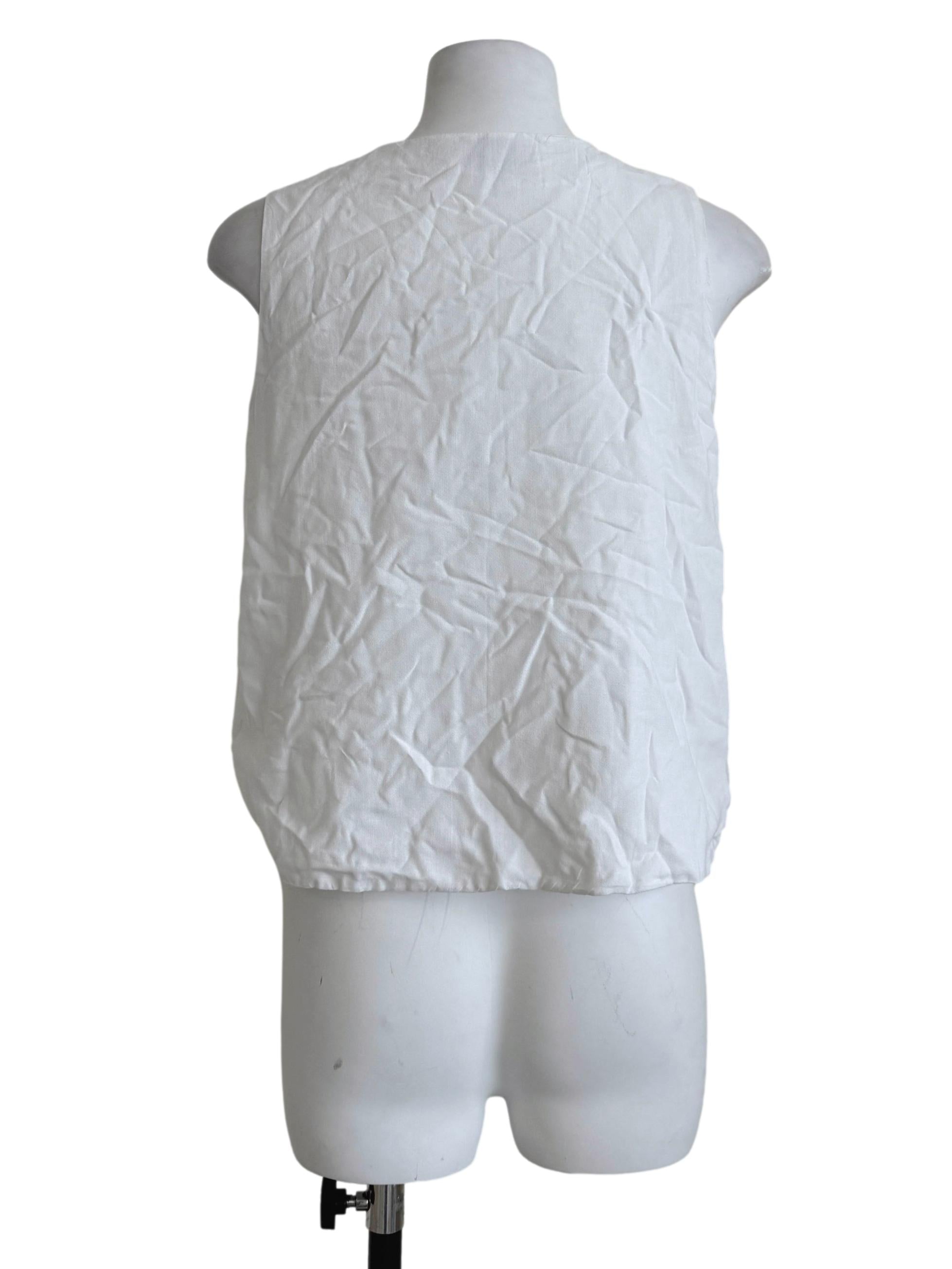 Powder White V-Neck Top