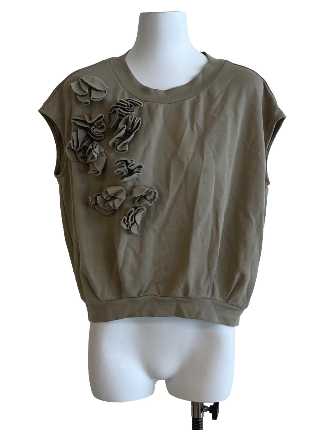 Beige Jewel Neckline Blouse