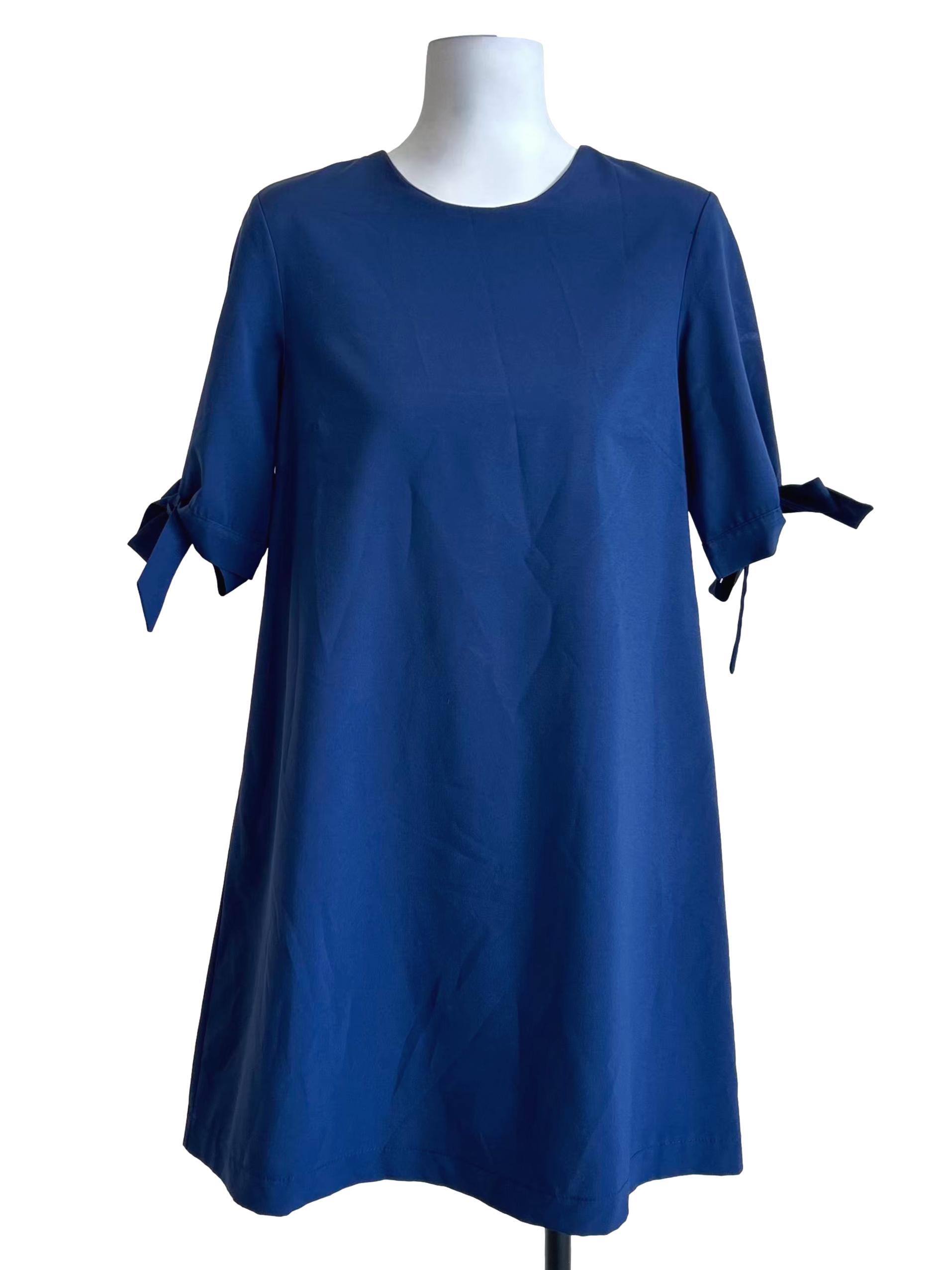 Royal Blue Tie Sleeve Shift Dress