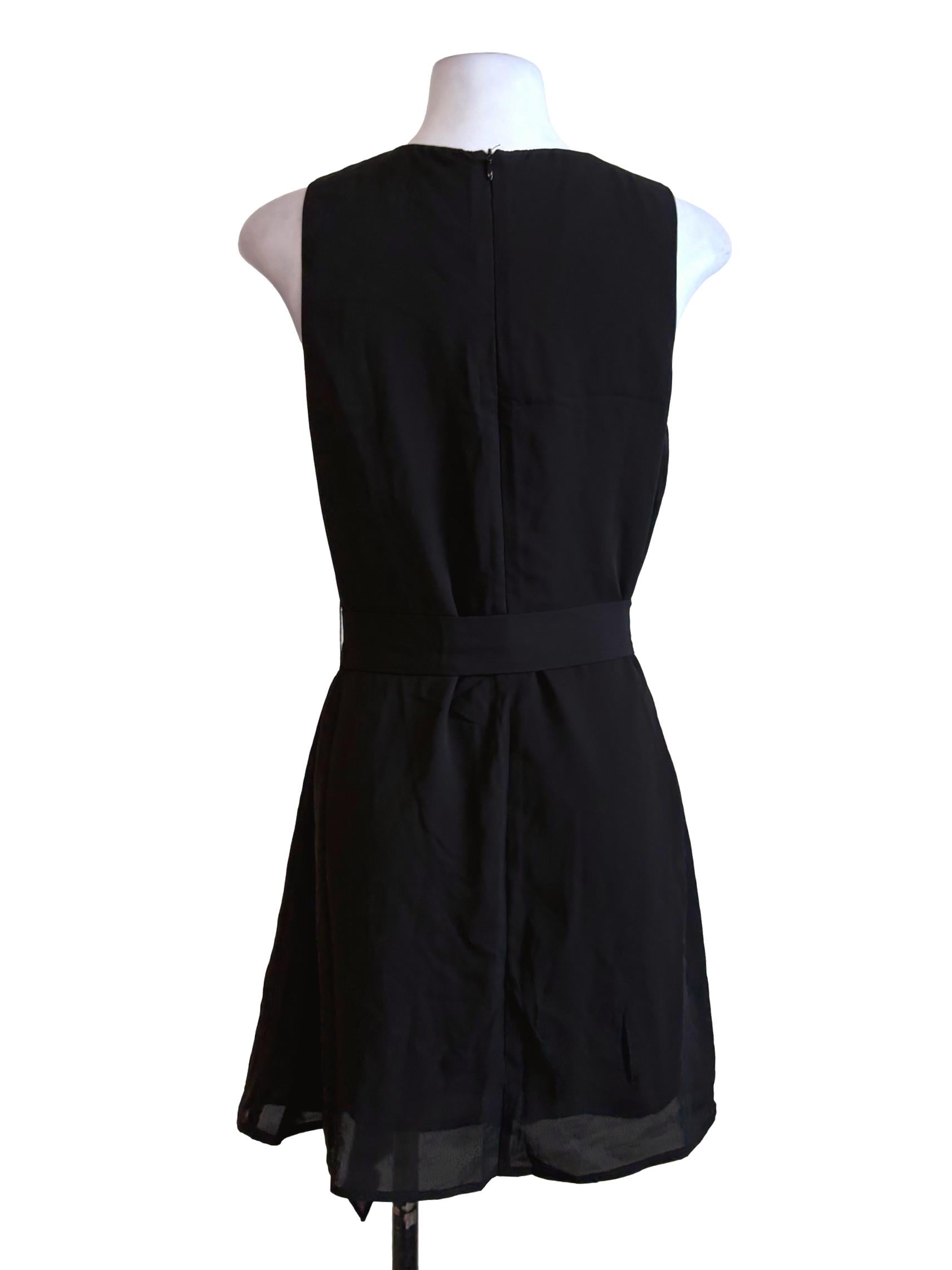 Black Ruffle A-Line Dress