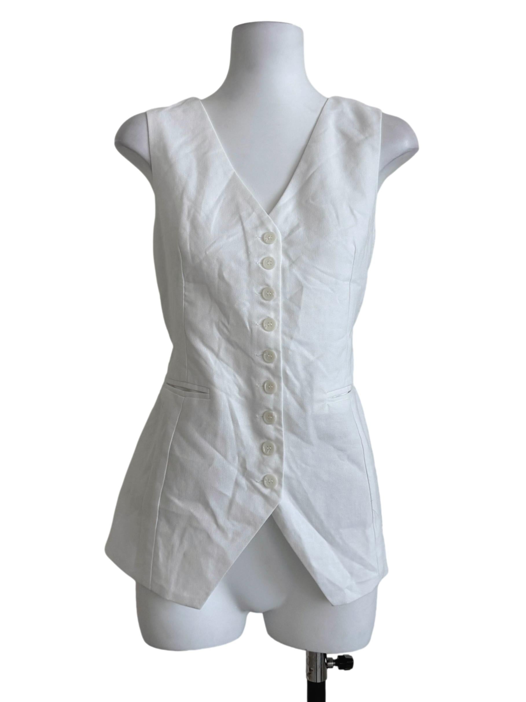 Powder White Tailored Vest