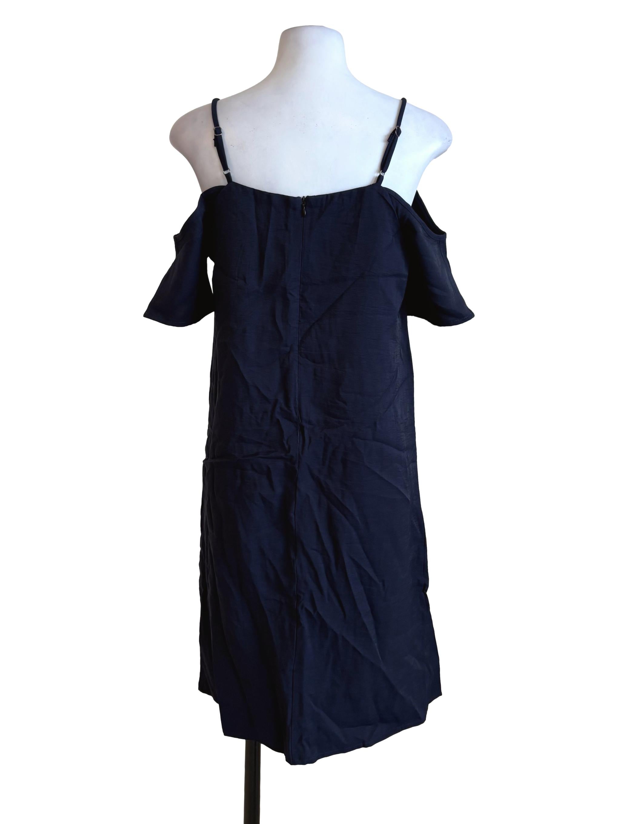 Navy Blue Off Shoulder Shift Dress TEM