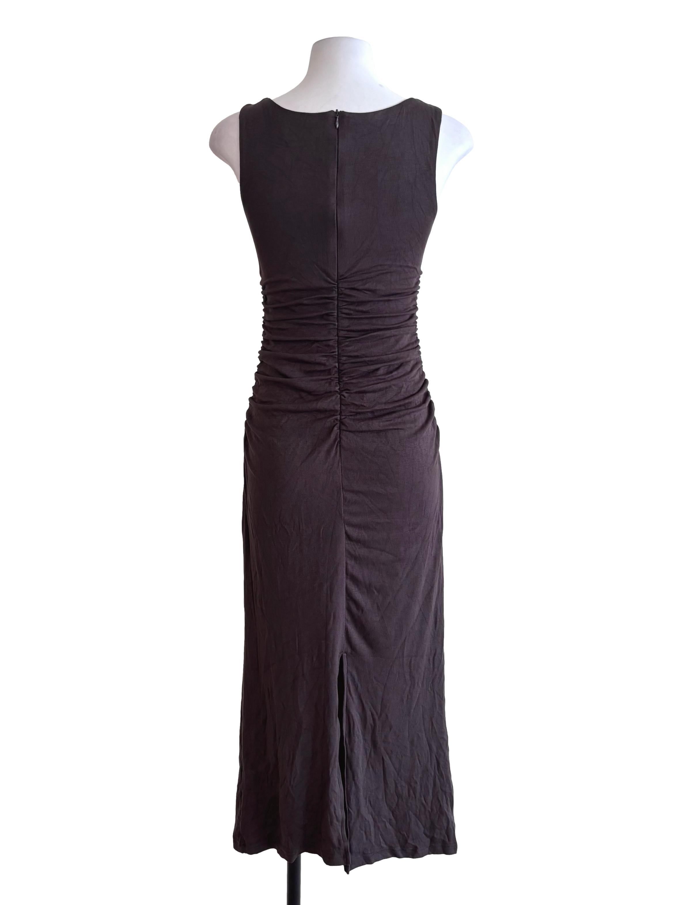 Anchor Grey Lace Hem Square Neck Drape Dress