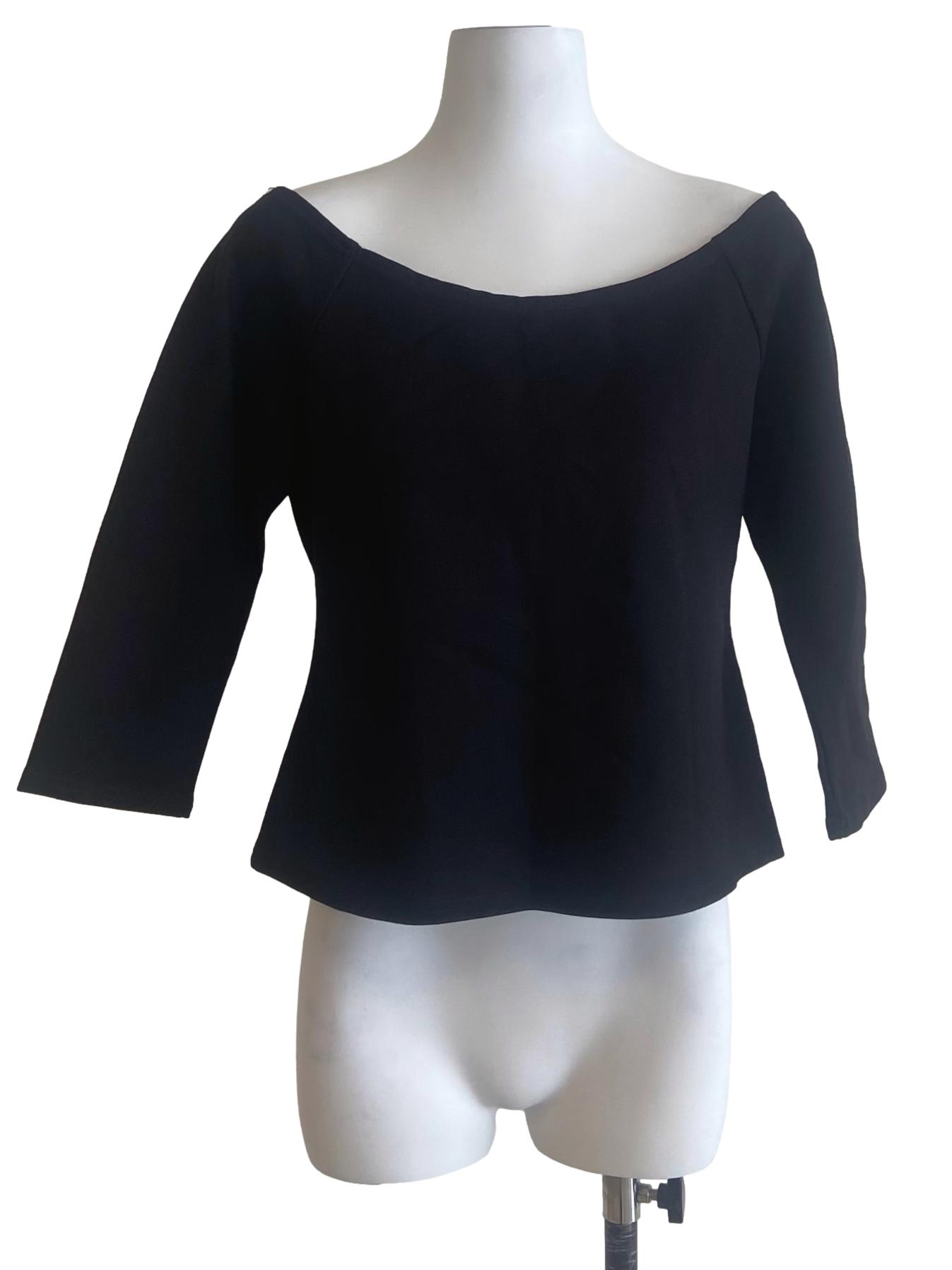 Black Jewel Neck Blouse