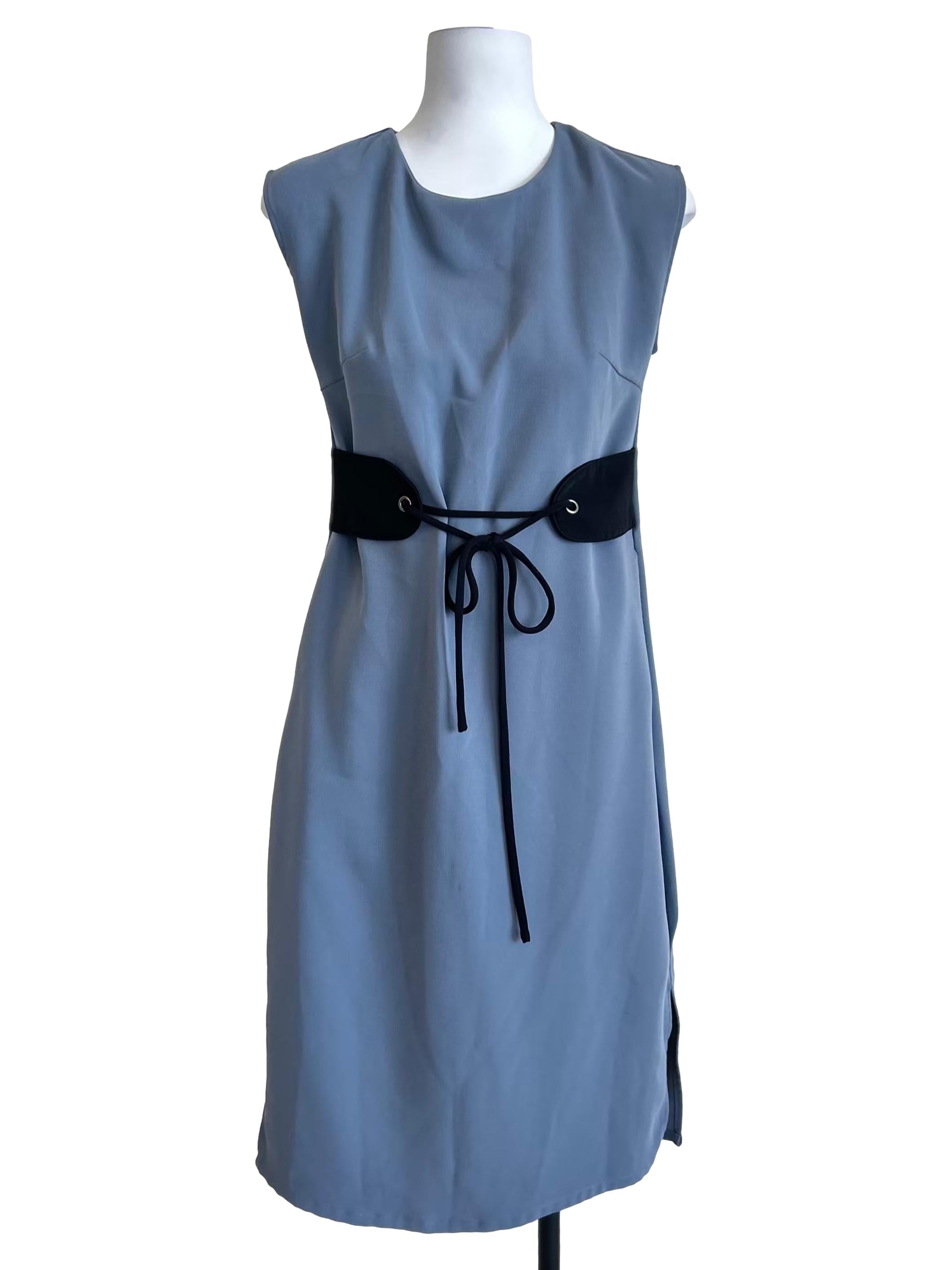 Slate Blue Lace Up Corset Dress LB