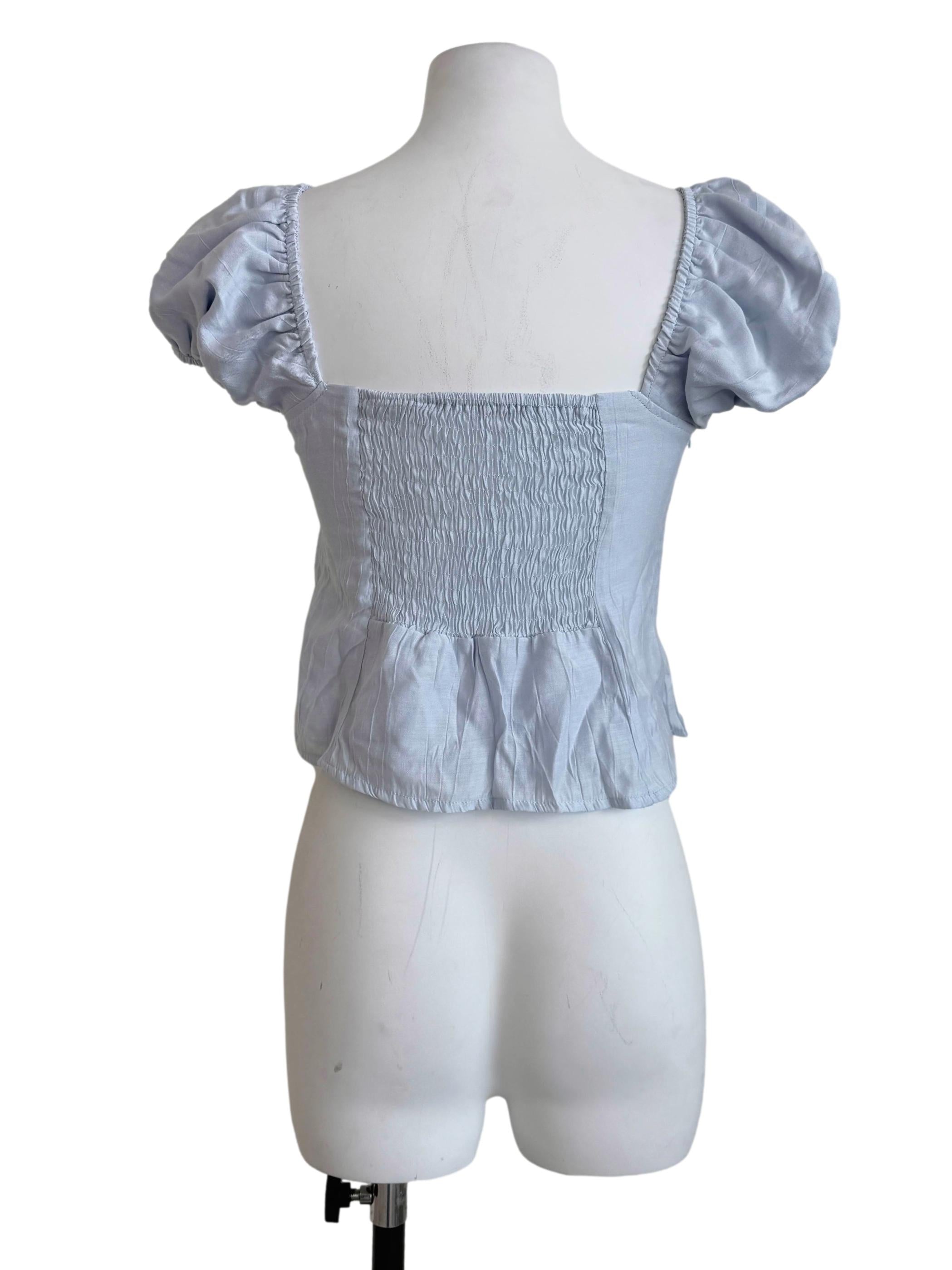 Baby Blue Square Neck Top