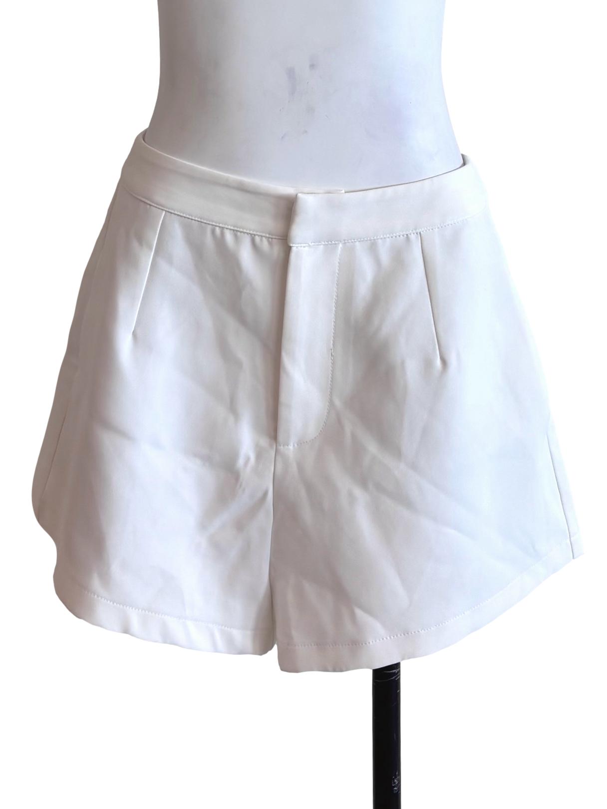 Pearl White Casual Shorts
