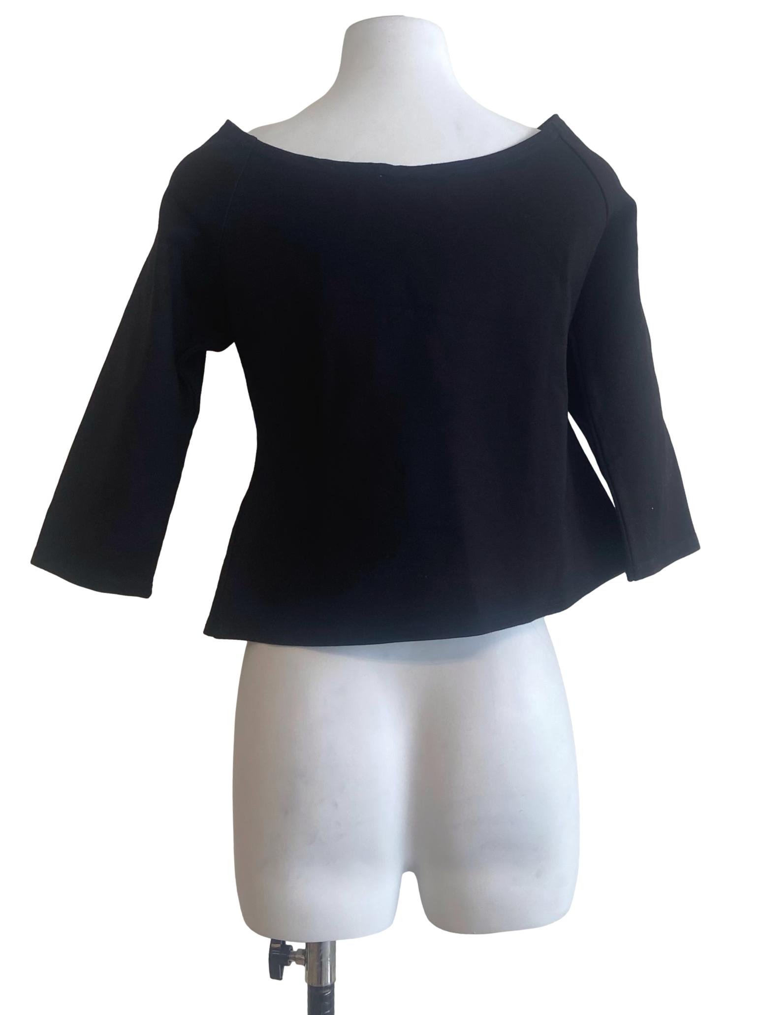 Black Jewel Neck Blouse