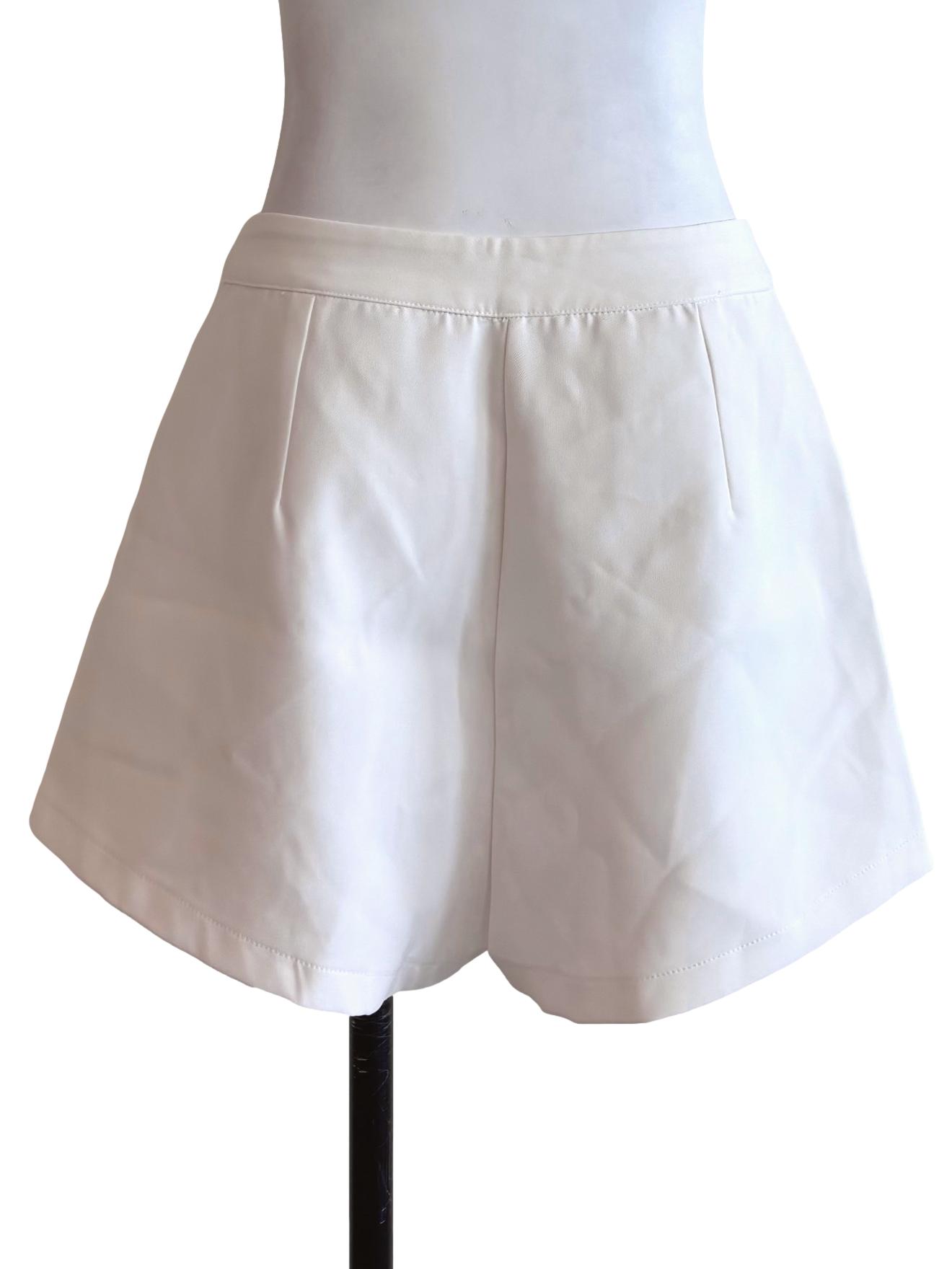 Pearl White Casual Shorts