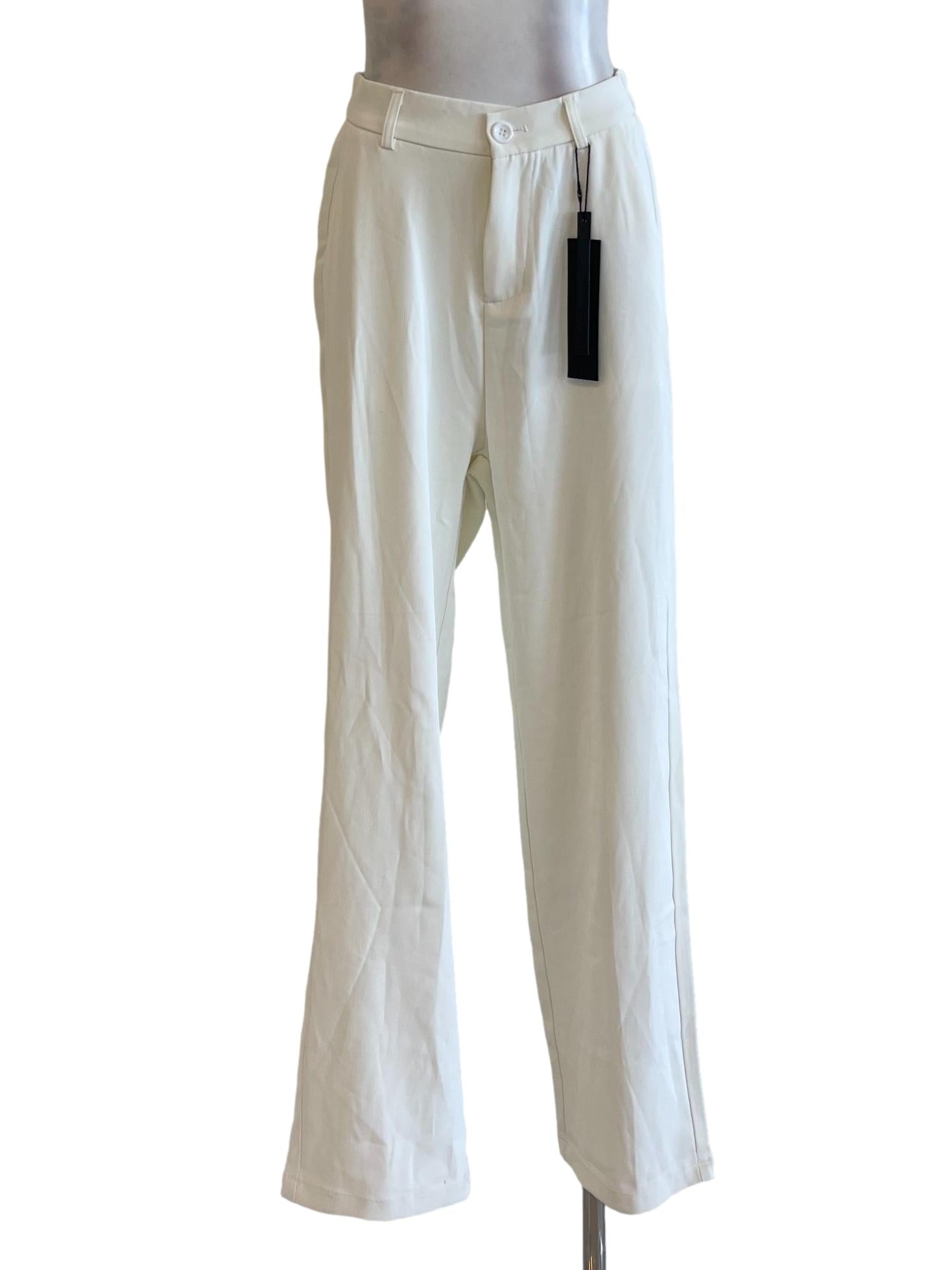 White Slim Leg Pants