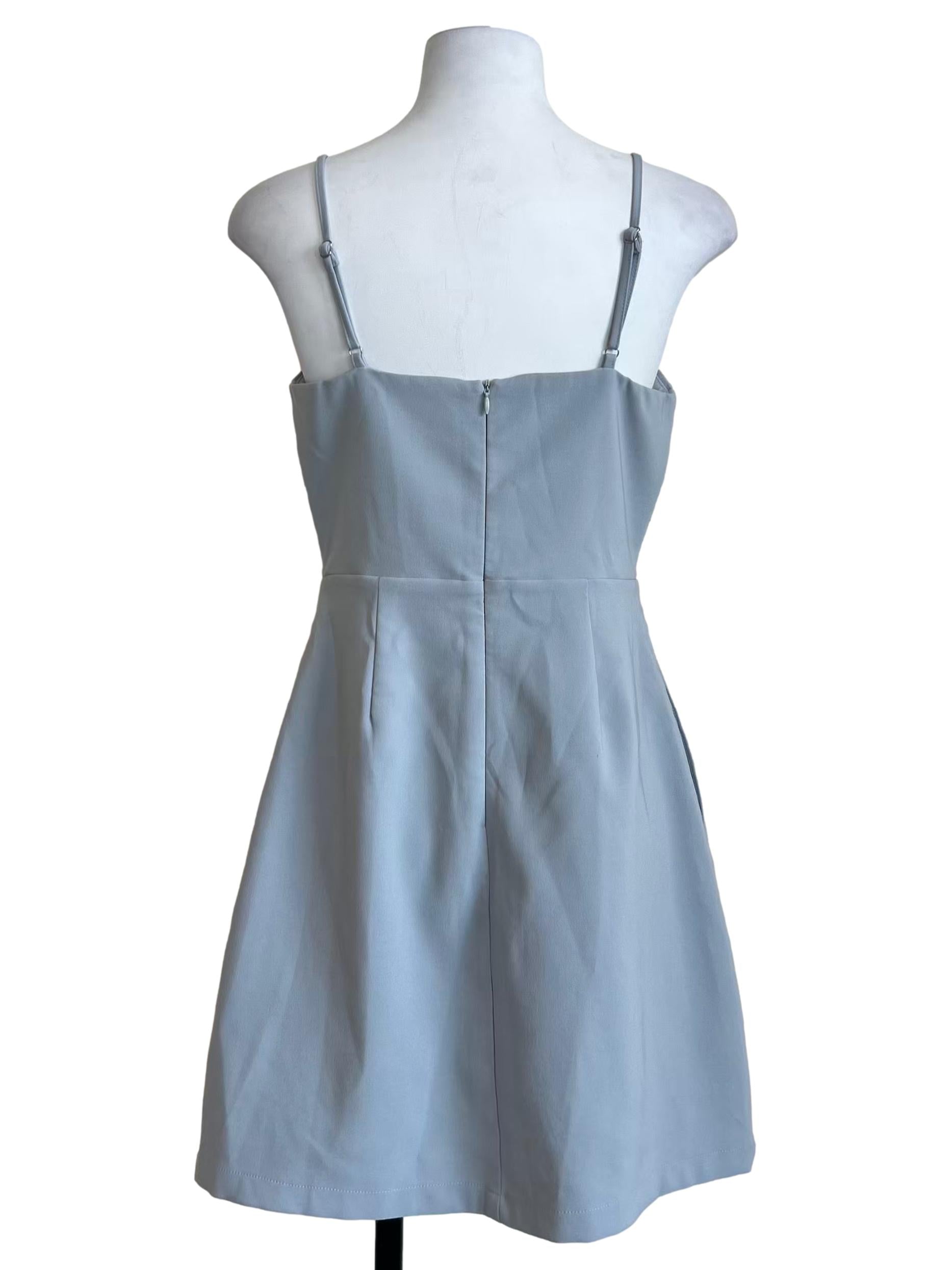 Sky Blue Sweetheart Neck Mini Dress