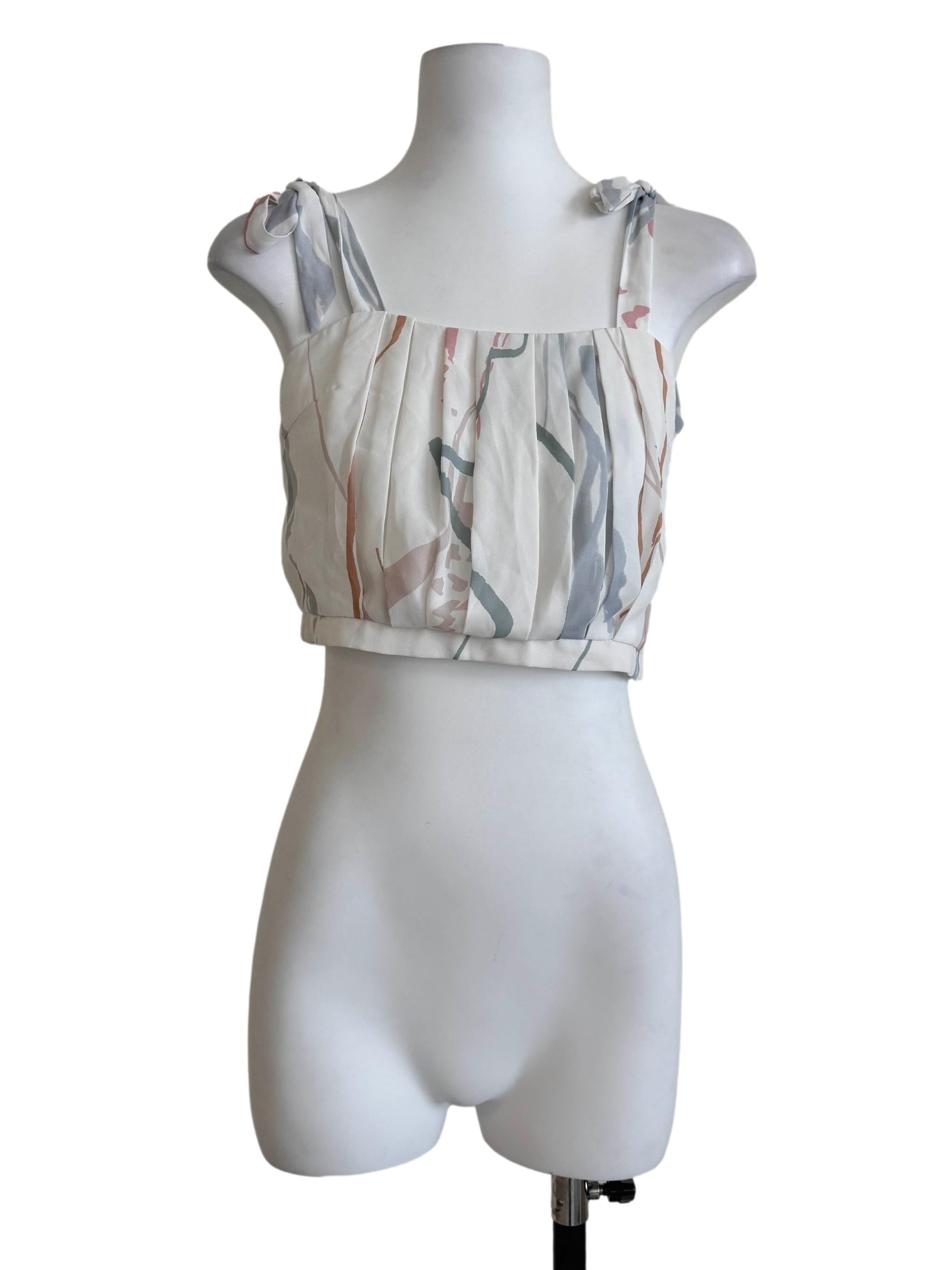Pearl White Printed Top