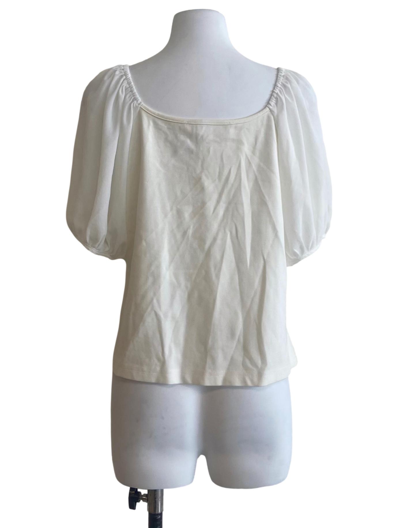 Cream White Square Neck Top