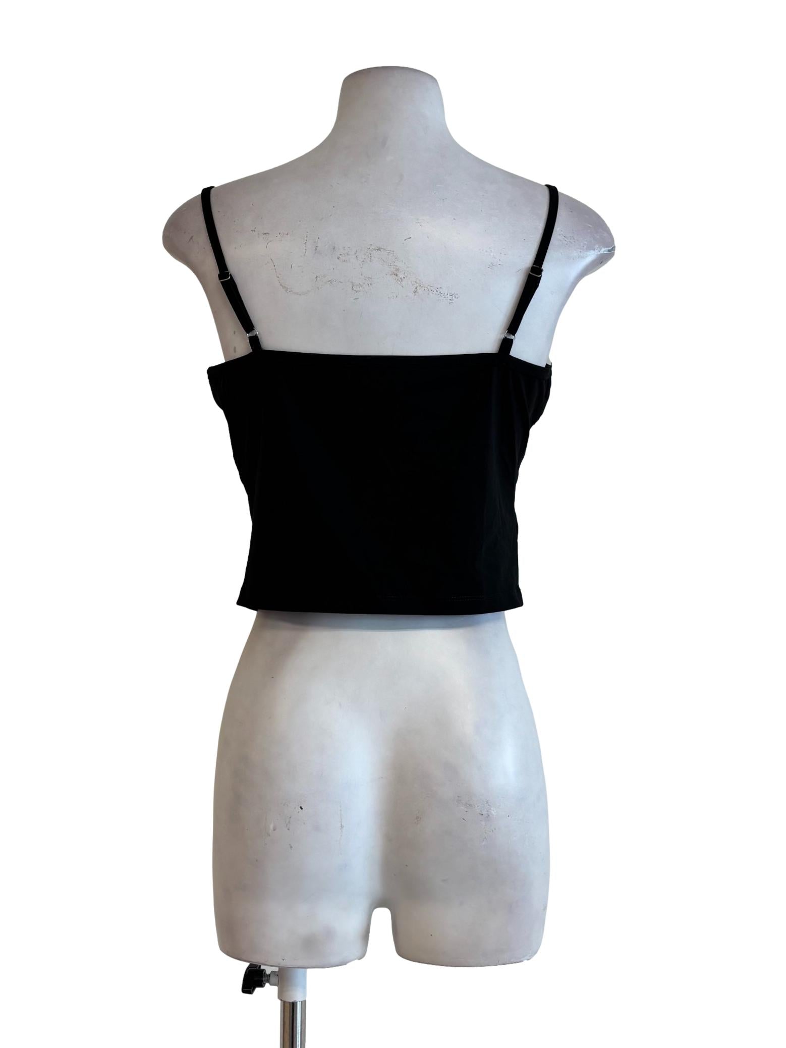 Jet Black Sweetheart Neckline Camisole