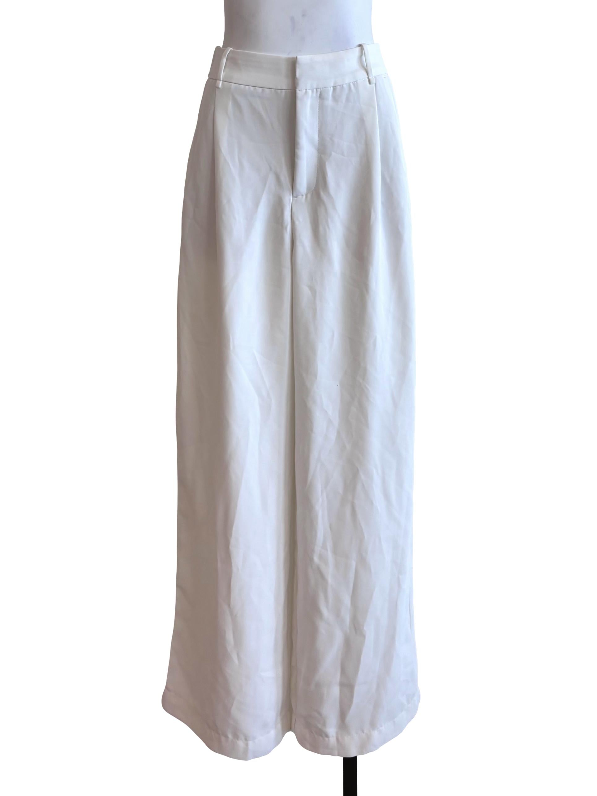 Pearl White Wide Suit Pants LB