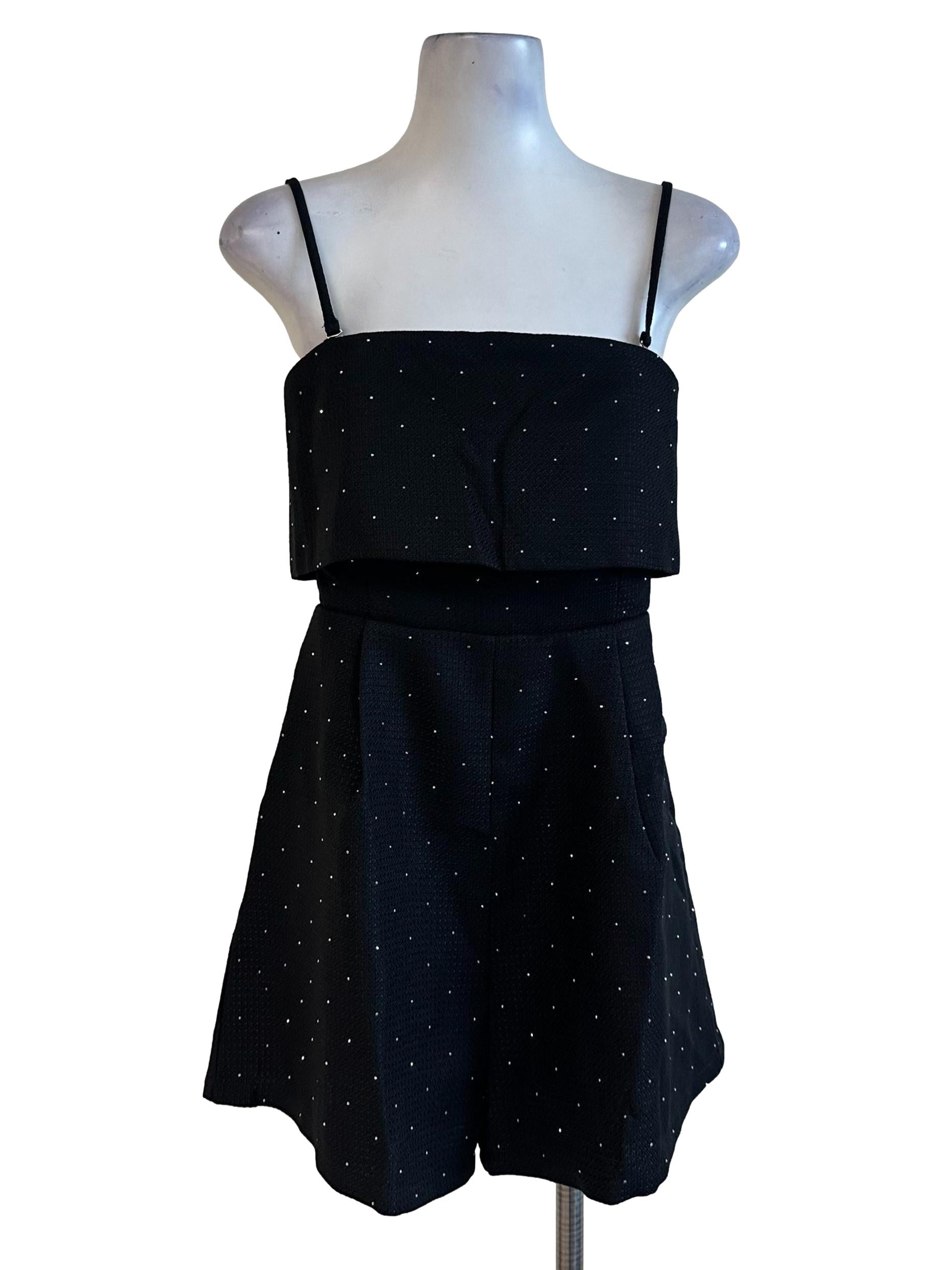 Onyx Black Glitter Textured Rompers