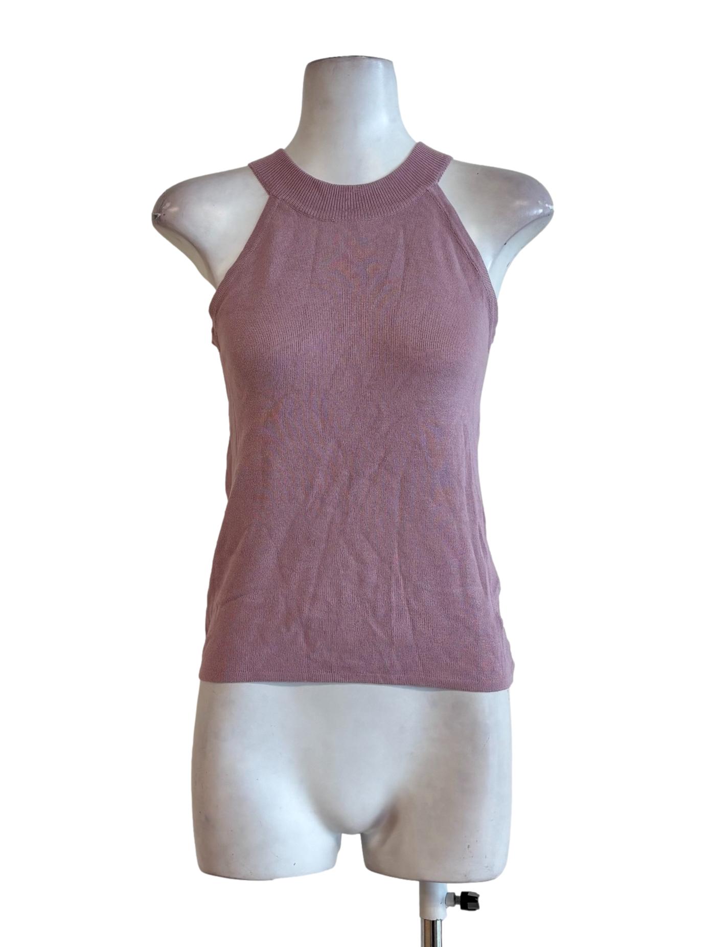 Puce Apron Neck Knitwear Top