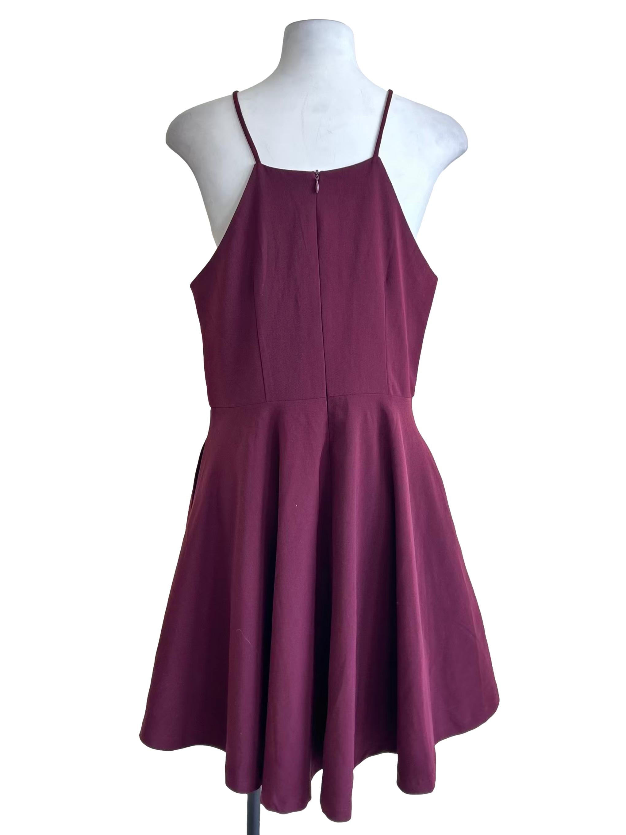 Jam Purple Halter Neck Skater Dress