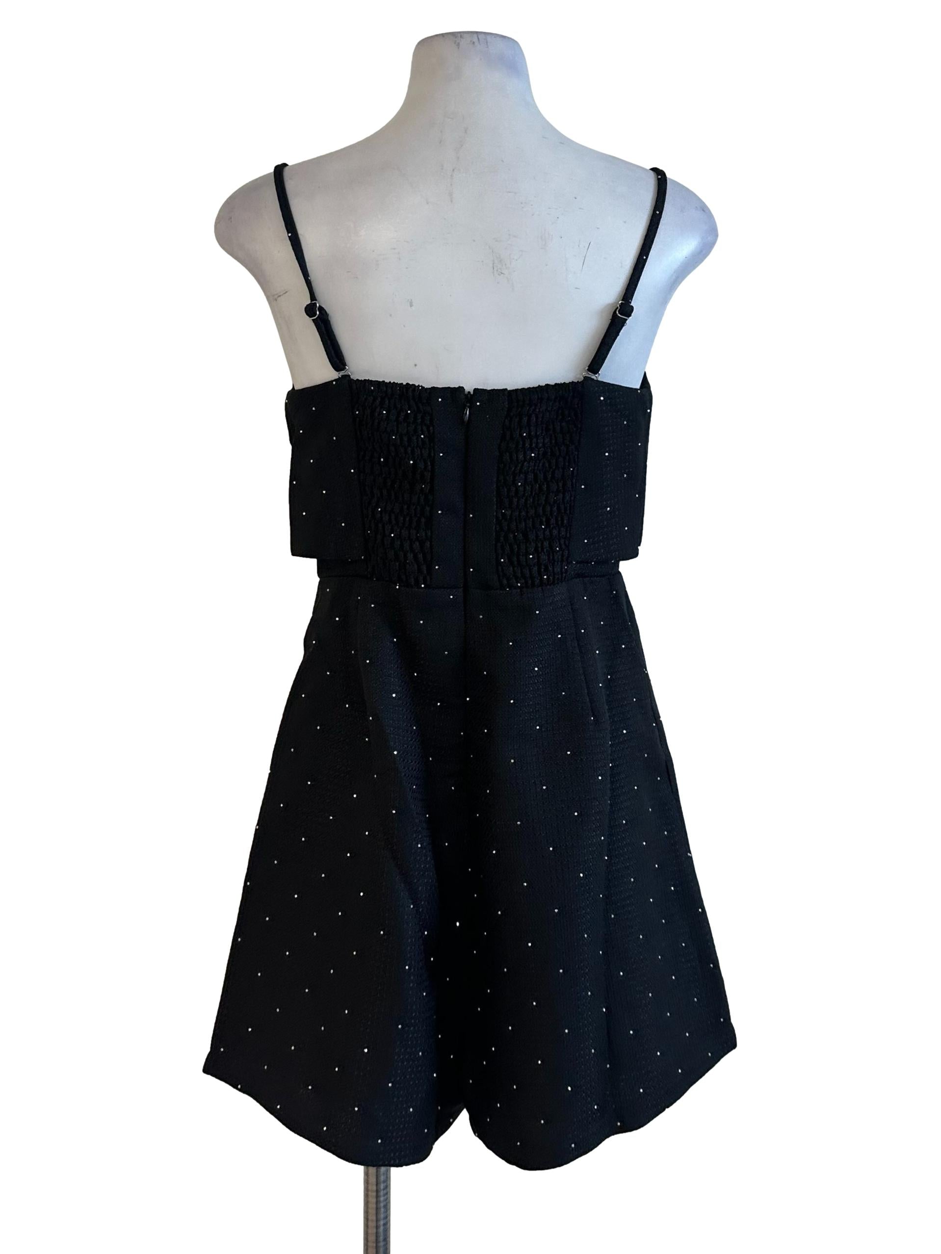 Onyx Black Glitter Textured Rompers