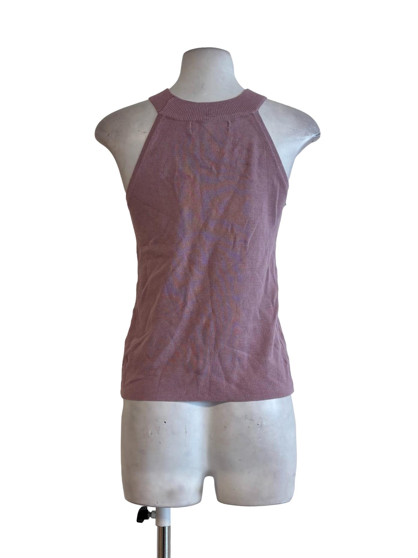 Puce Apron Neck Knitwear Top