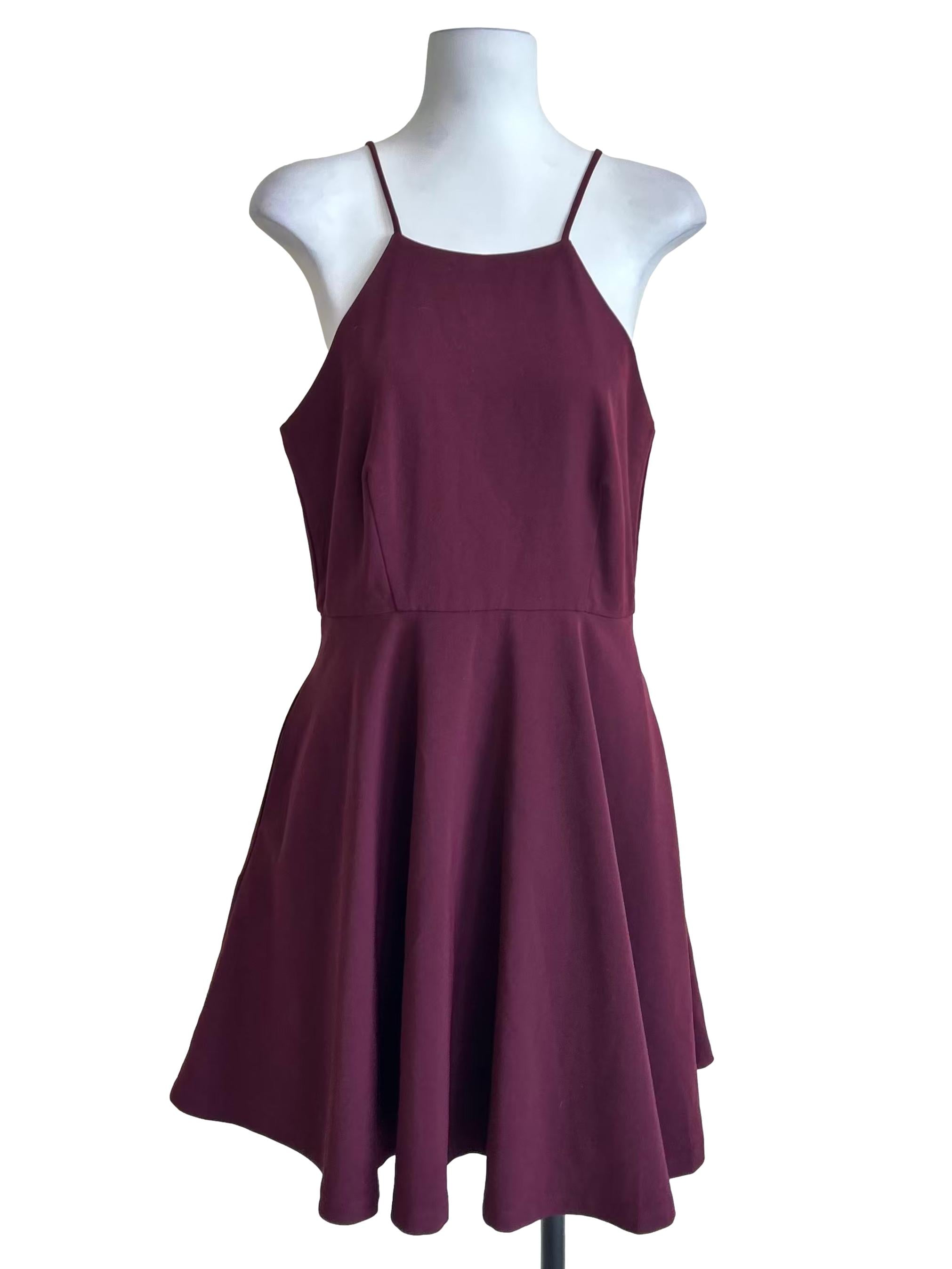 Jam Purple Halter Neck Skater Dress