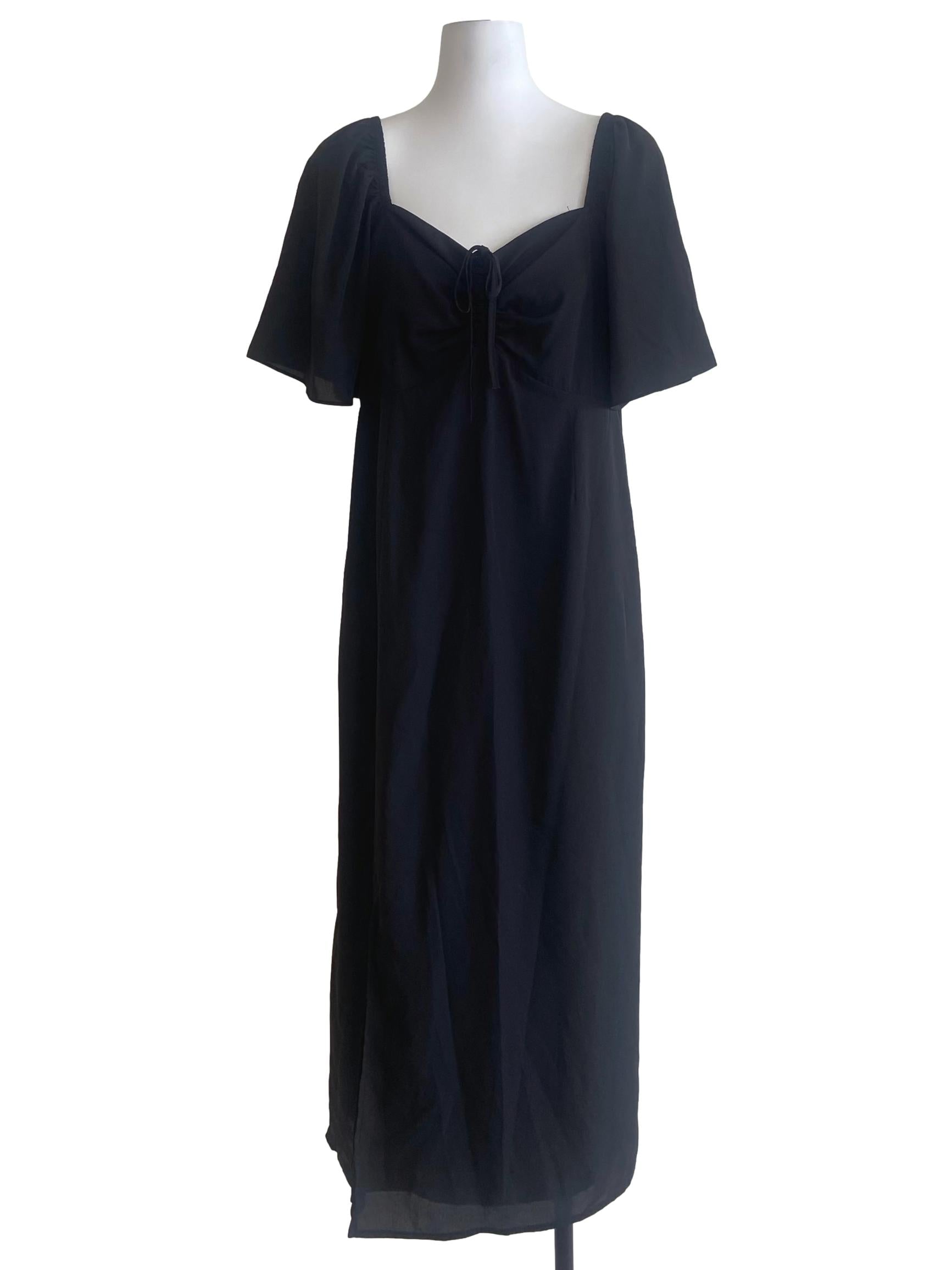 Black Slit Shift Dress