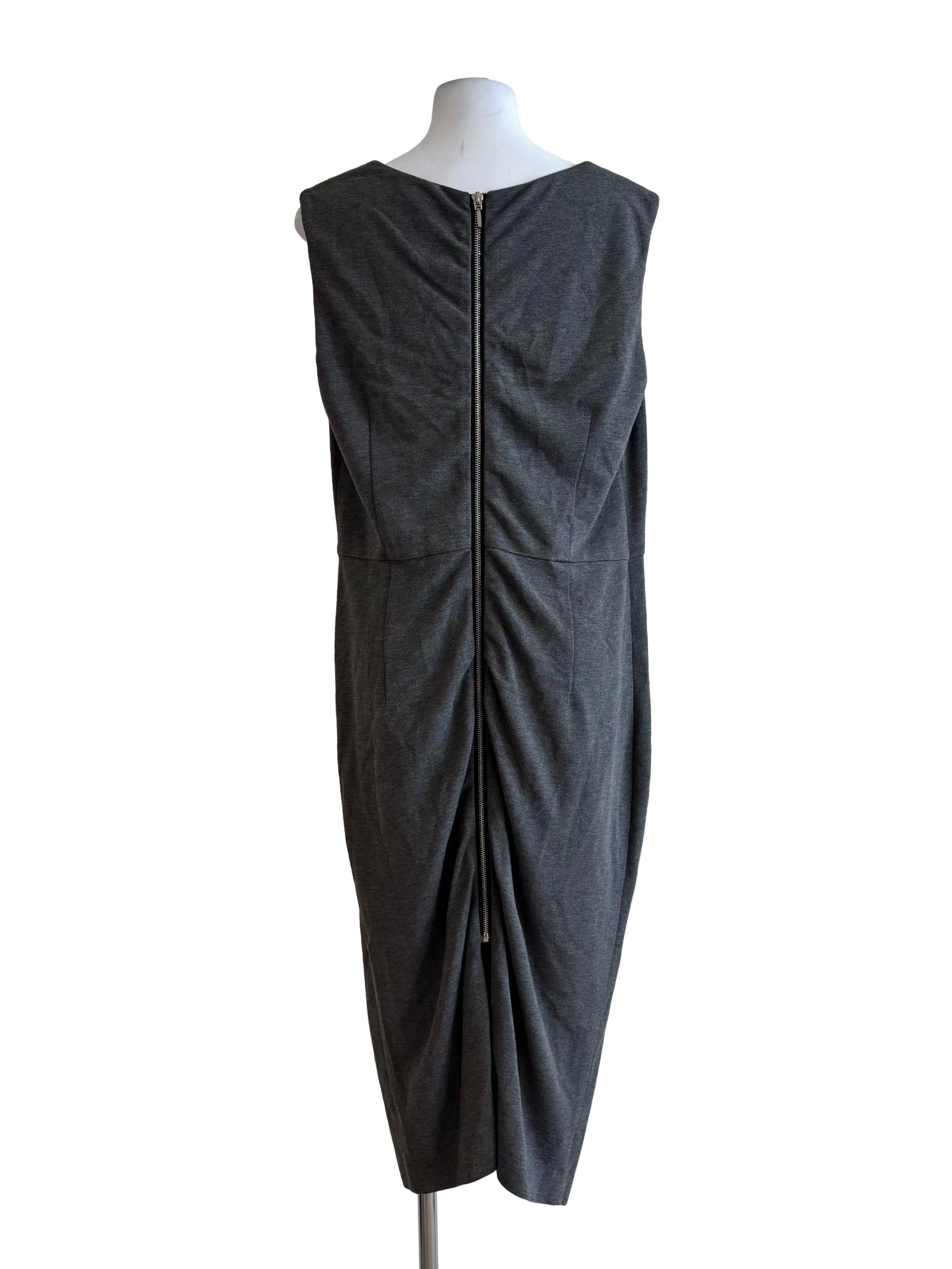 Nevada Grey Sleeveless Cotton Dress