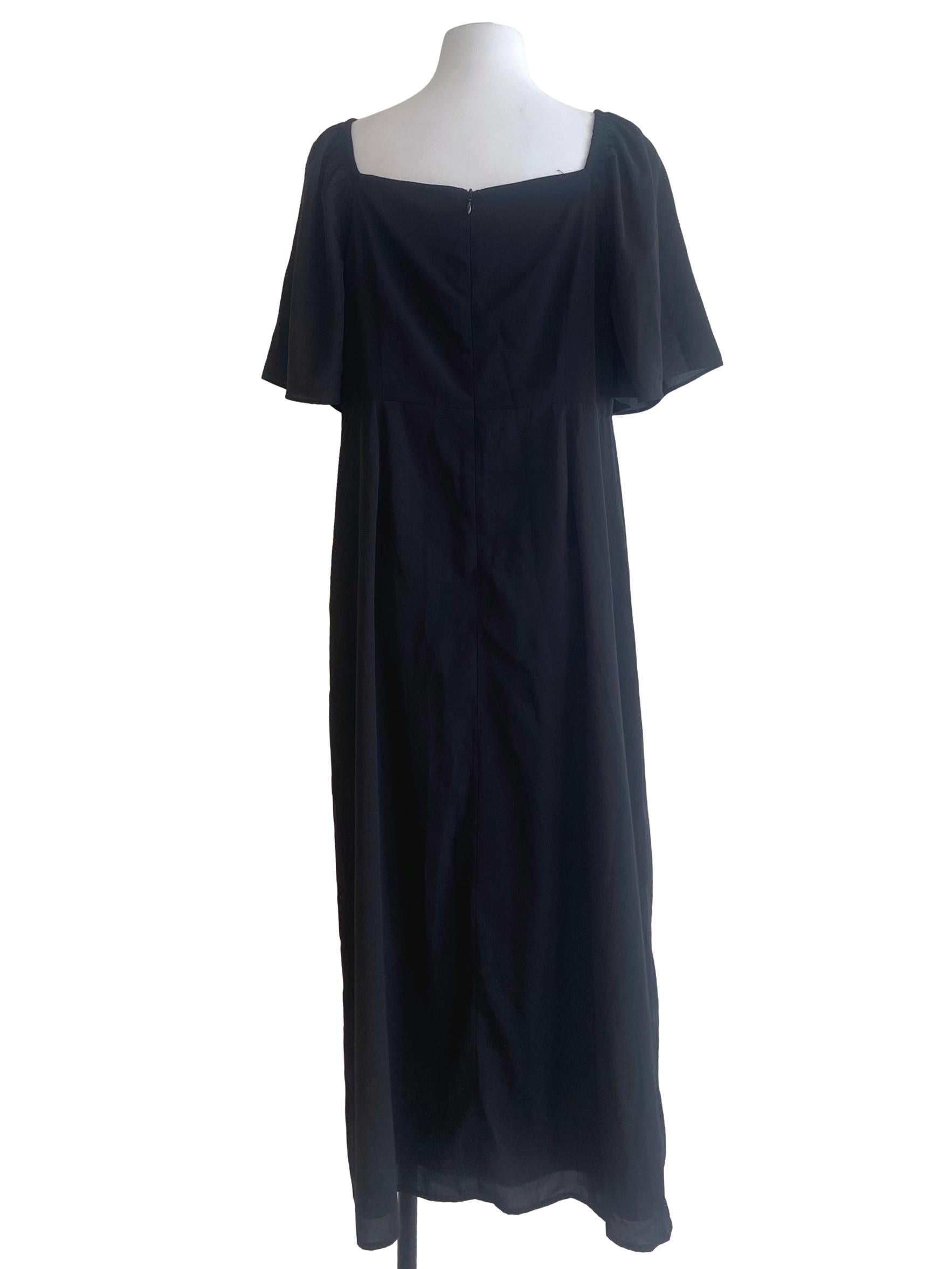Black Slit Shift Dress