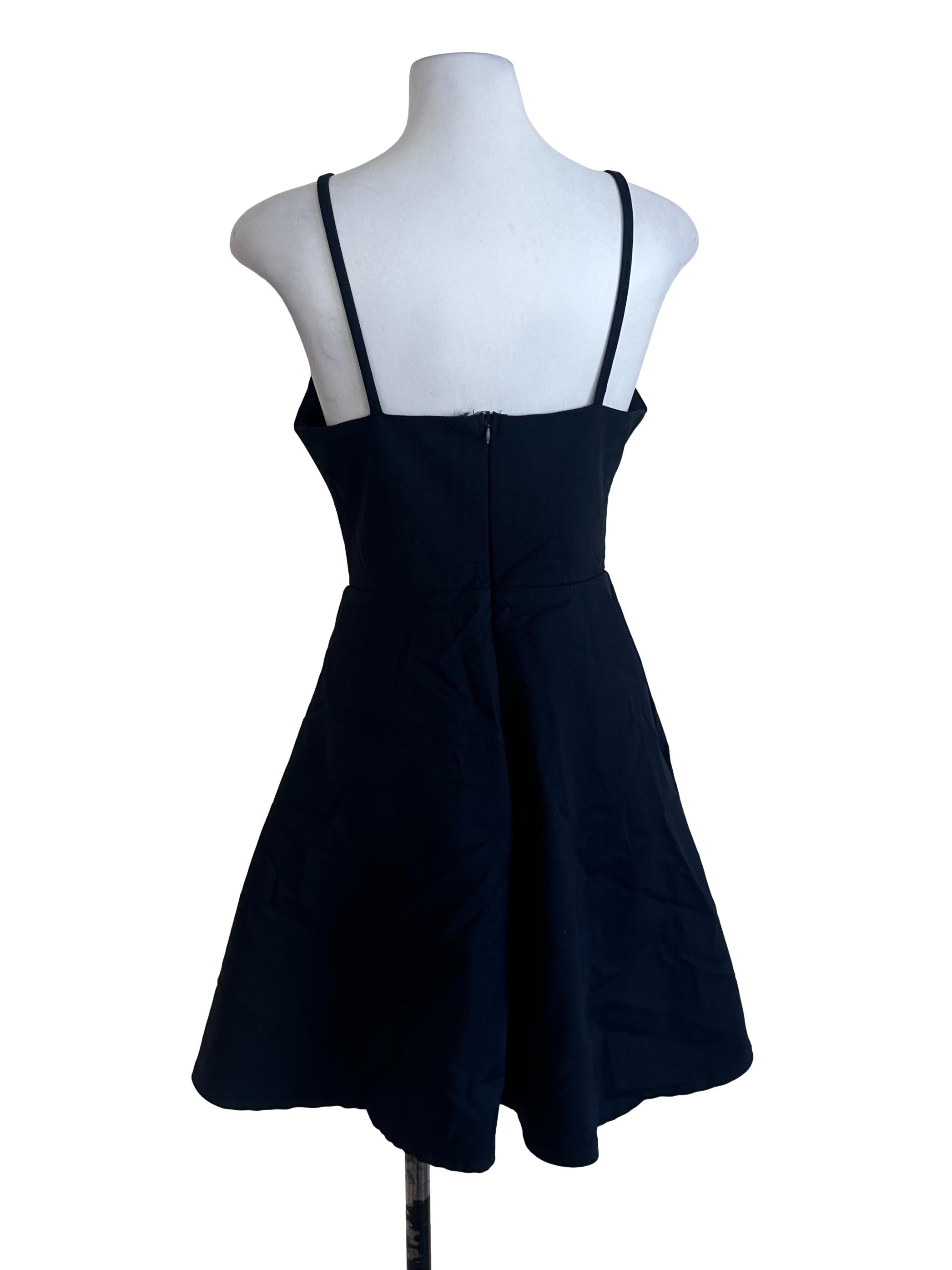 Midnight Blue Plain Spaghetti Strap Dress TEM