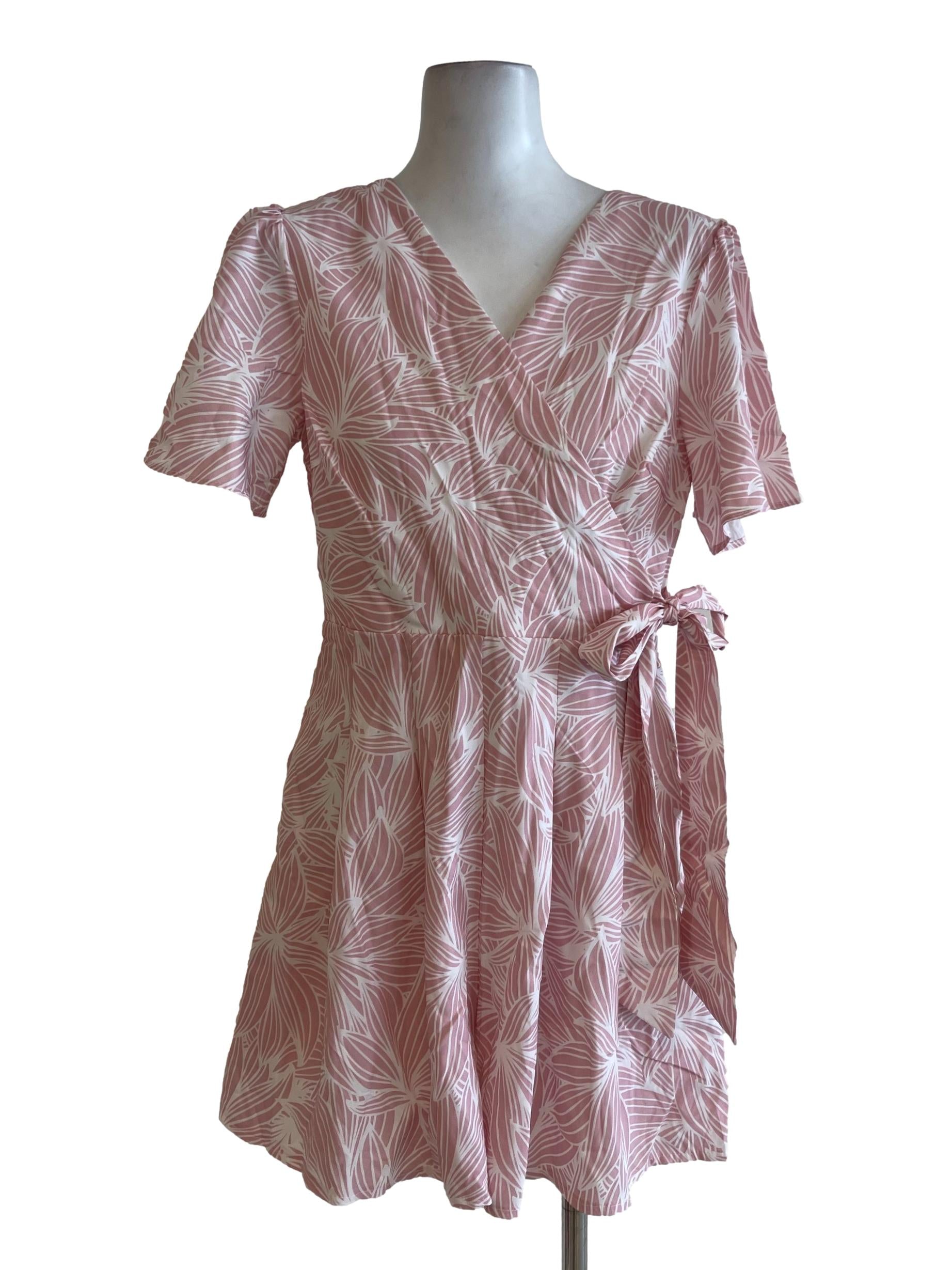 Pink Floral Wrap Rompers