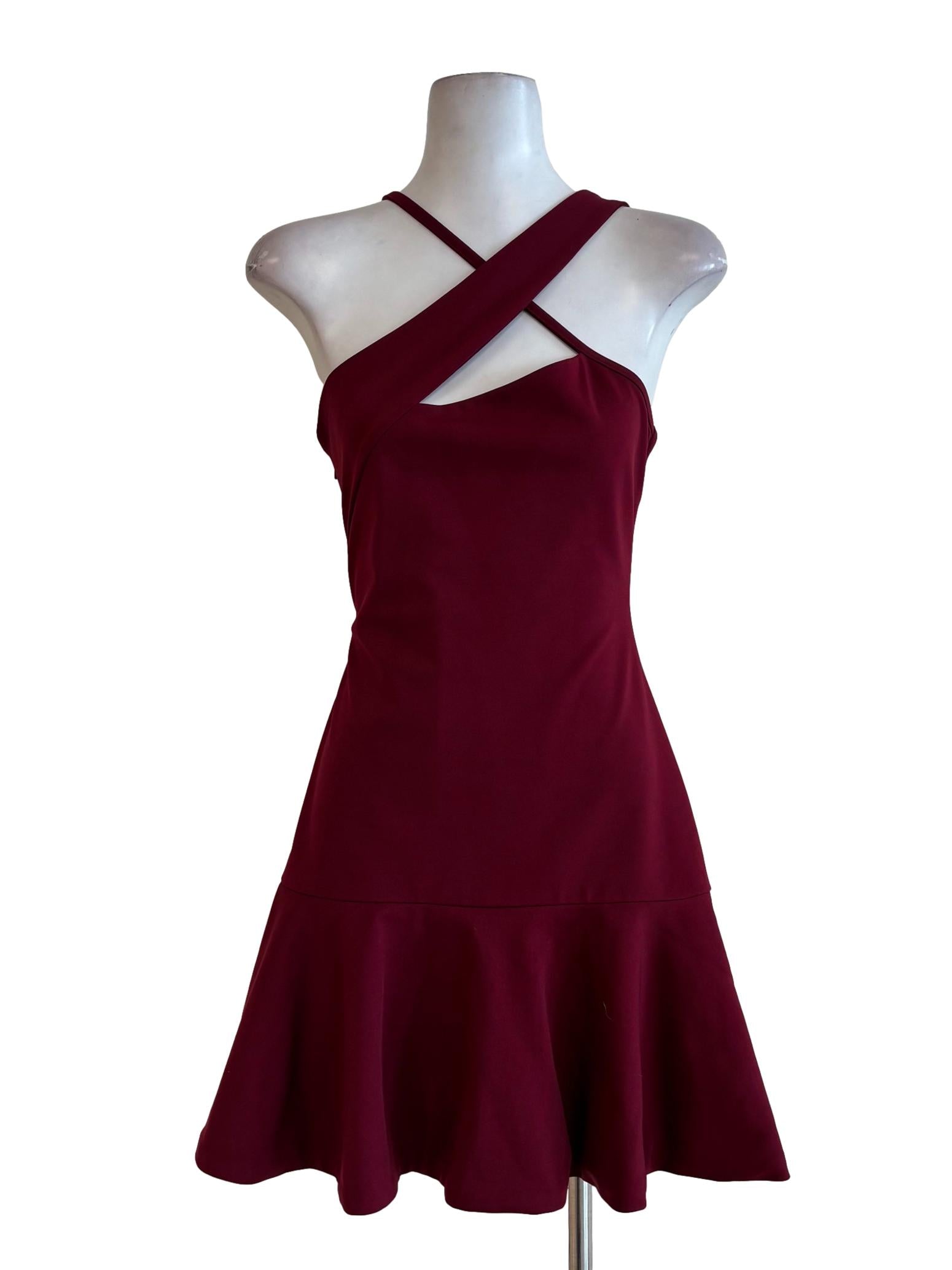 Carmine Red Asymmetrical Dress