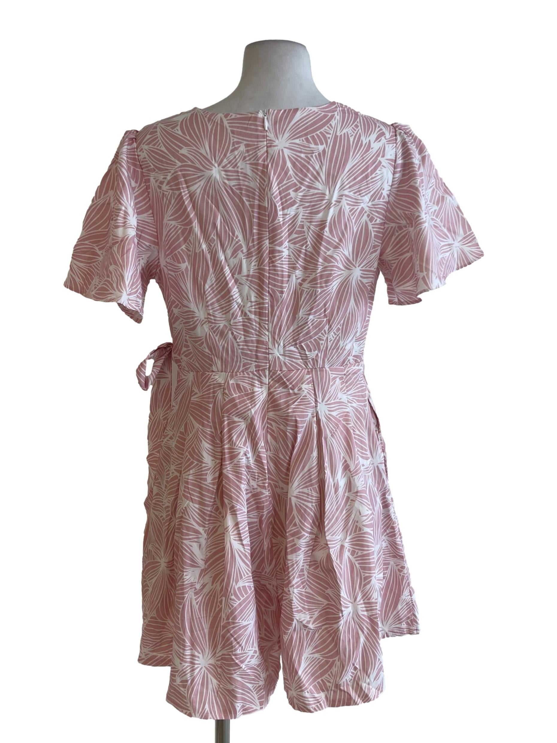 Pink Floral Wrap Rompers