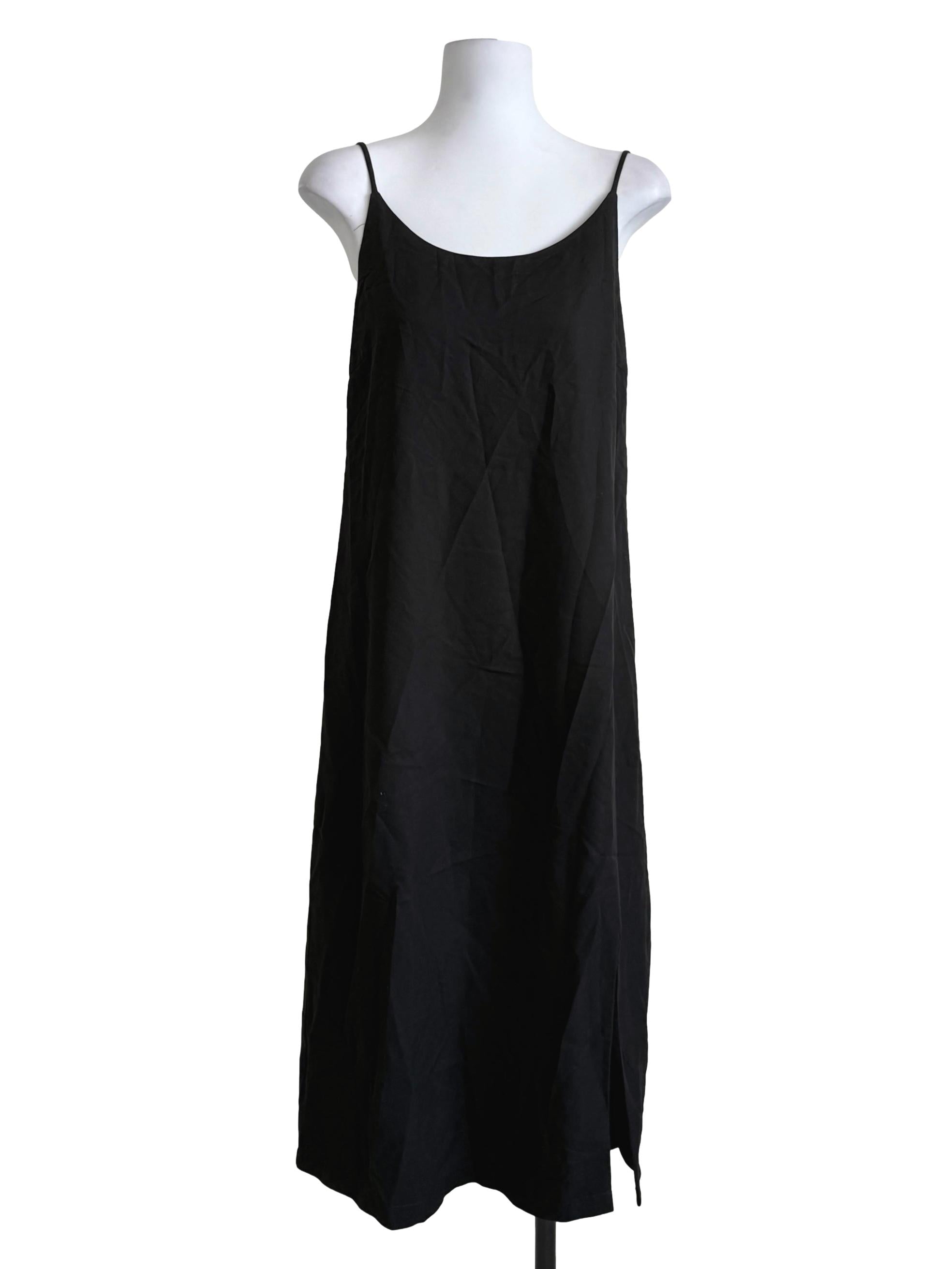 Jade Black Scoop Slip Dress