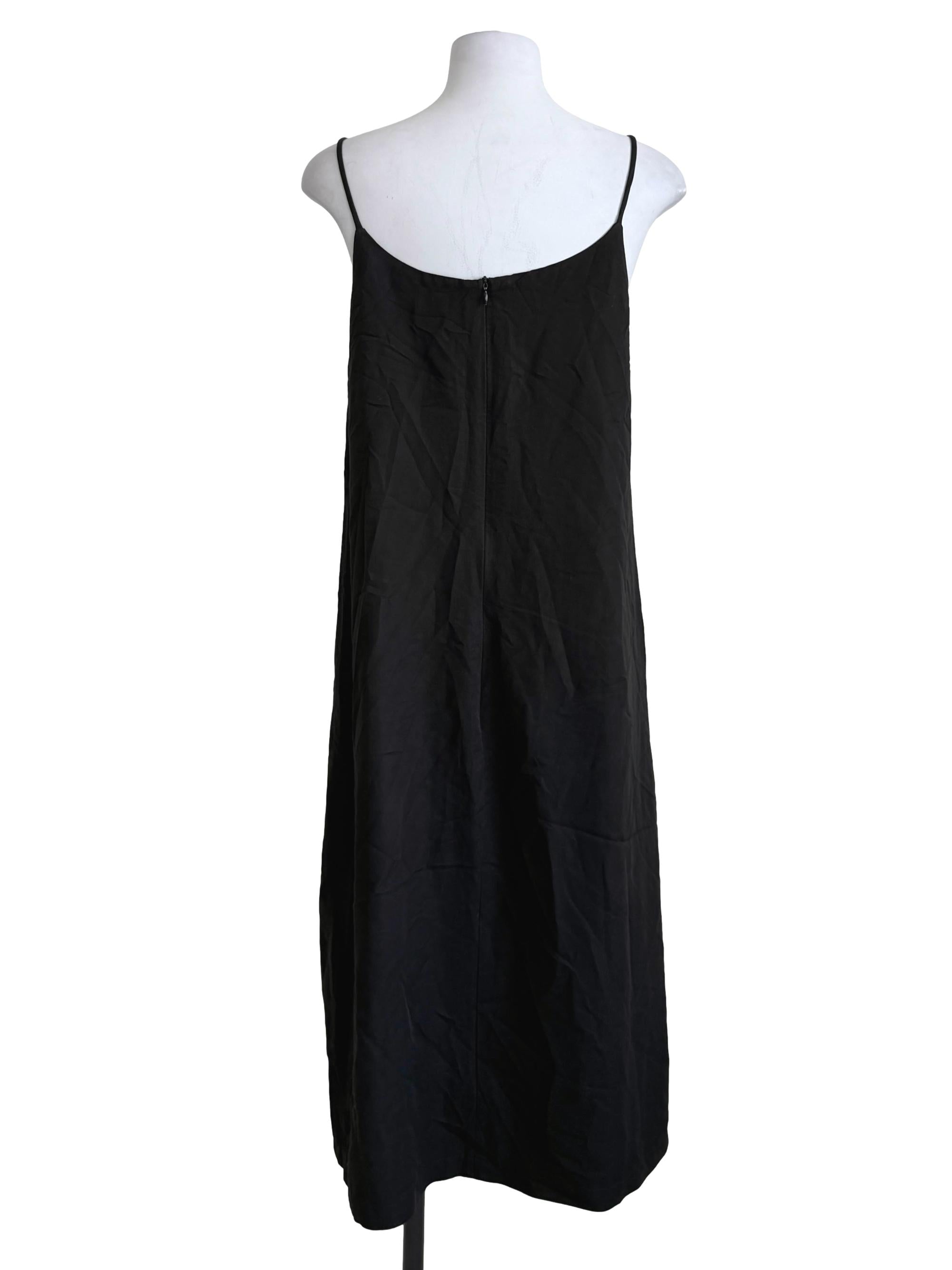 Jade Black Scoop Slip Dress