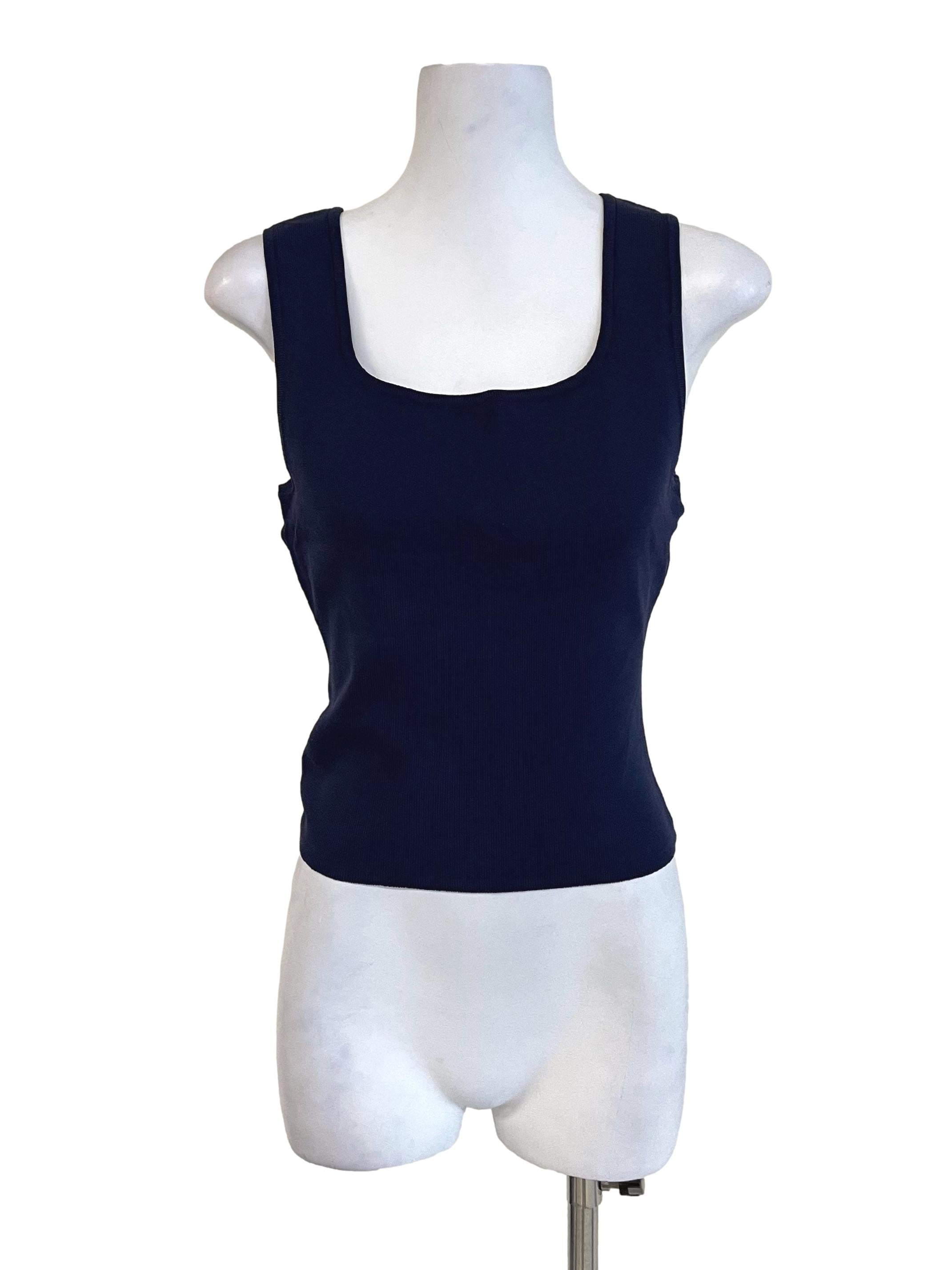 Navy Square Neck Knit Top TCL