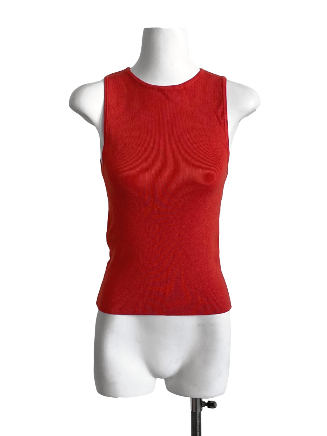 Candy Red Fitted Tank Top