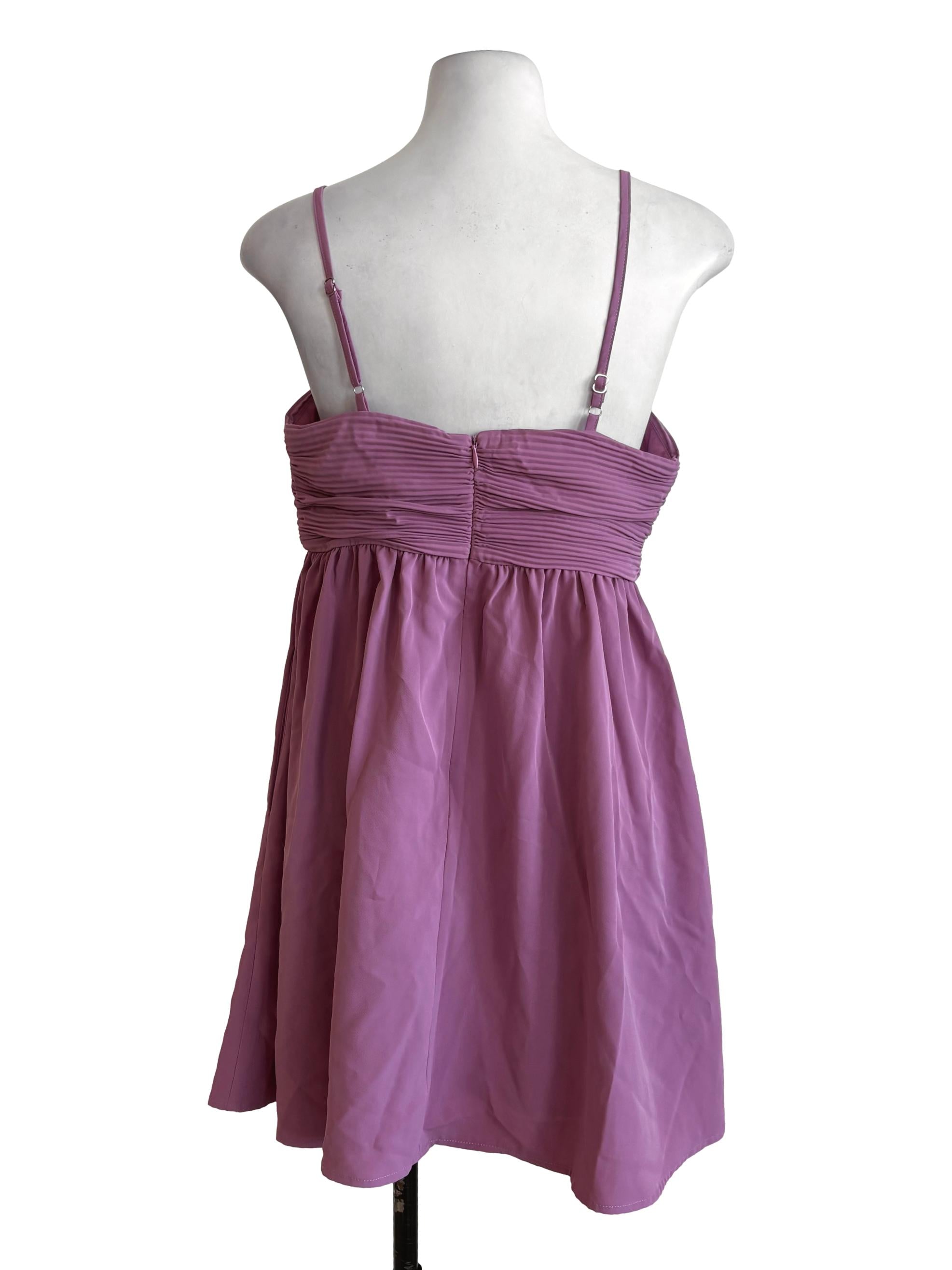 Lilac Pleated Babydoll Dress