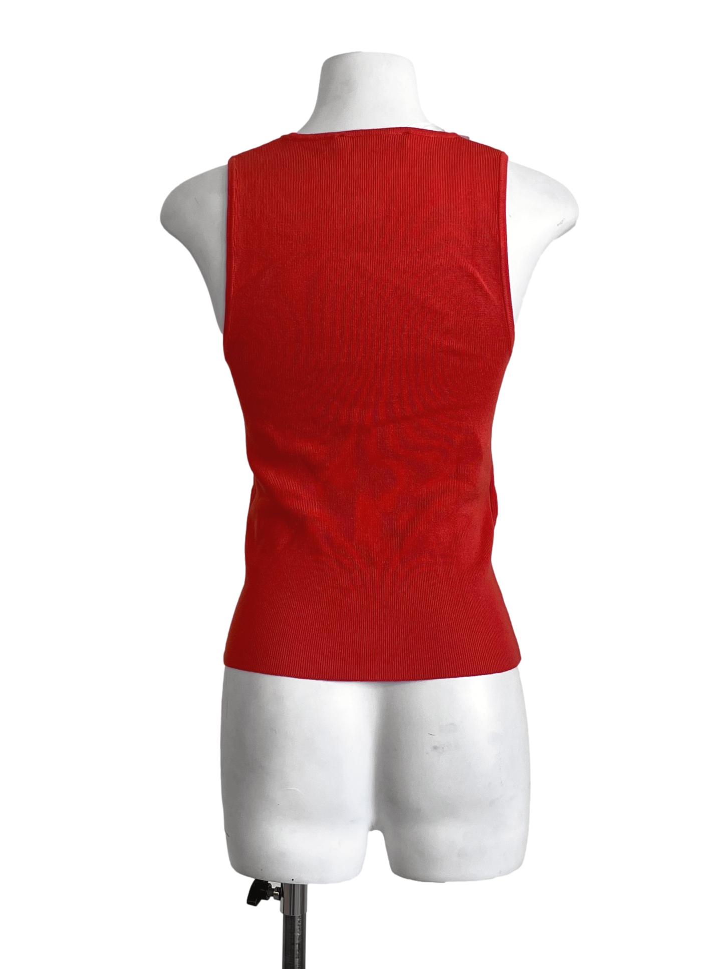Candy Red Fitted Tank Top
