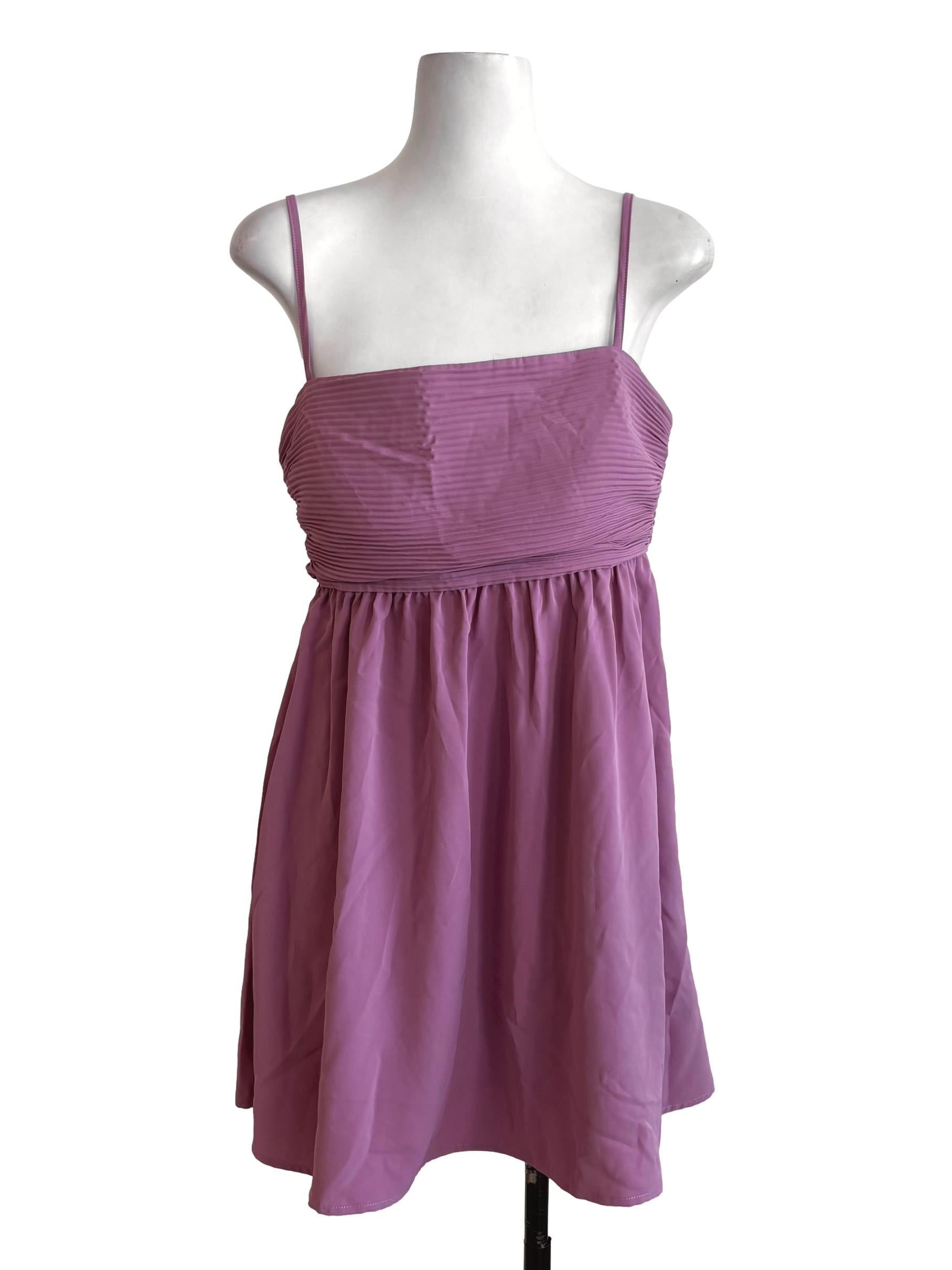 Lilac Pleated Babydoll Dress