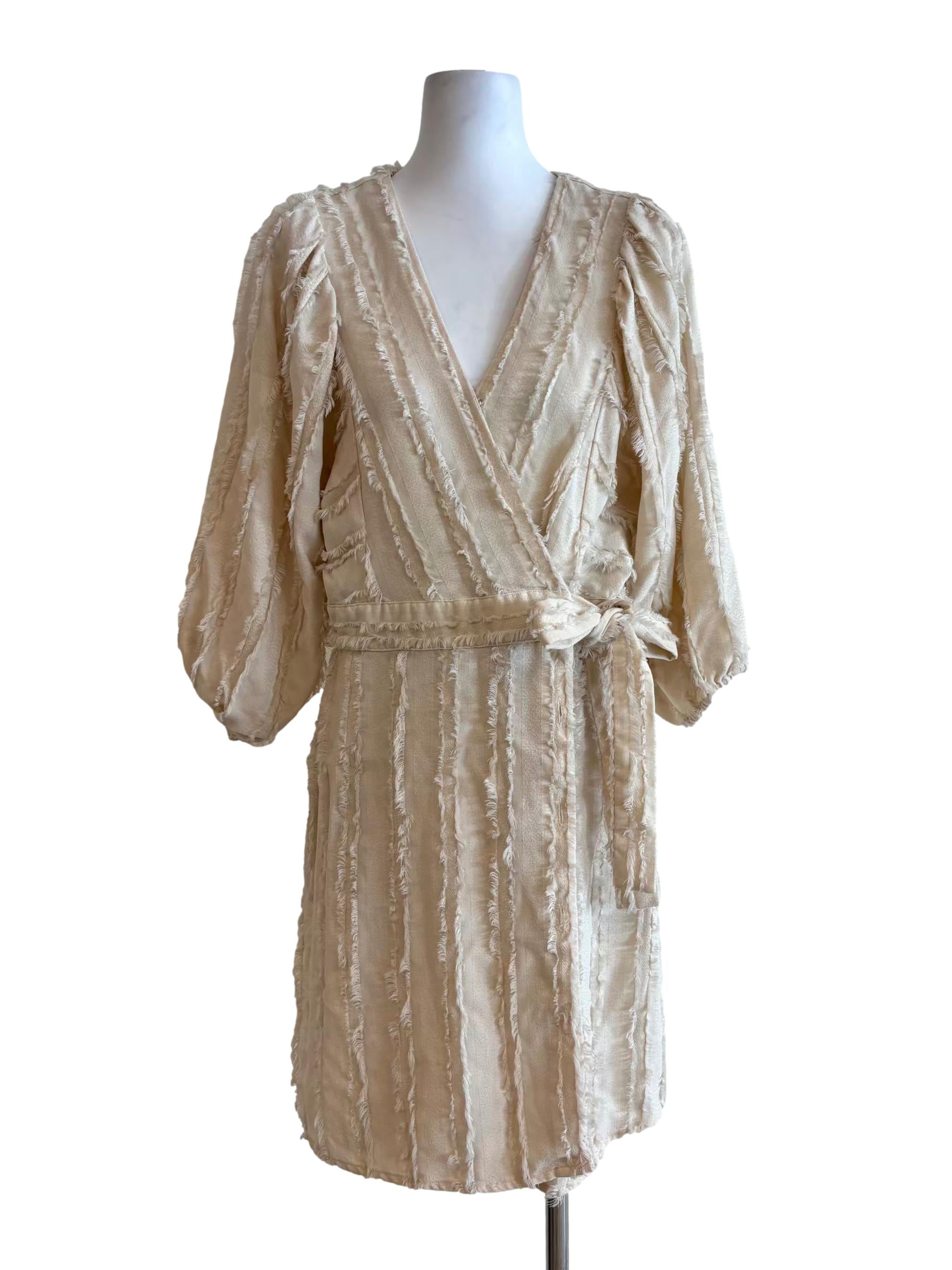 Merino Fuzzy Textured Wrap Dress