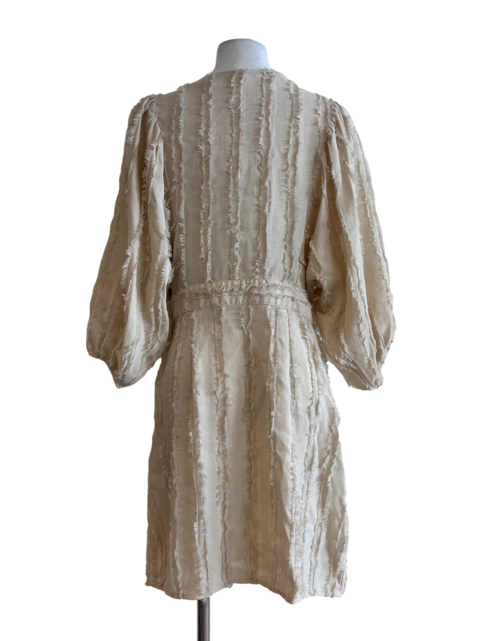 Merino Fuzzy Textured Wrap Dress