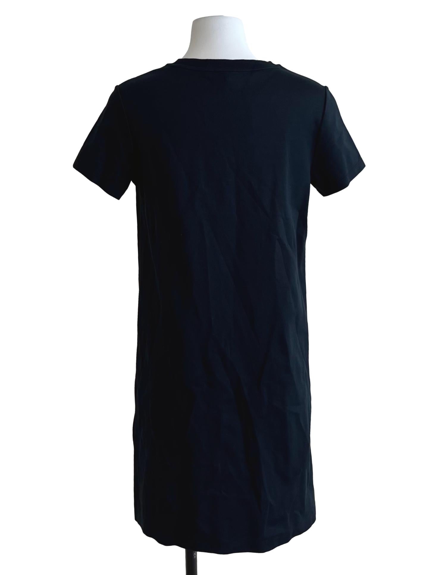 Black Printed Logo Tee Dress