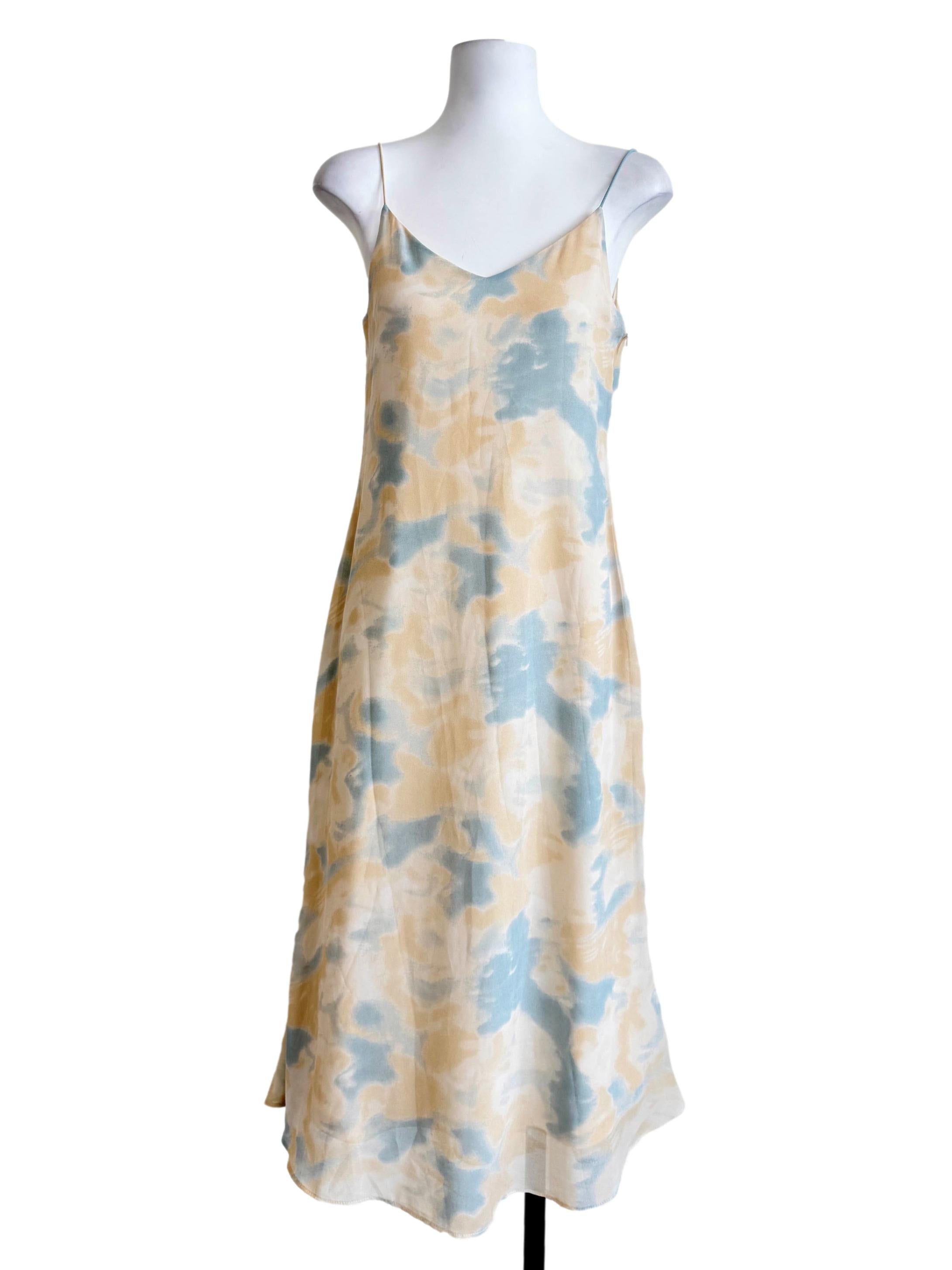 Yellow Multicolor Patterned Slip Dress