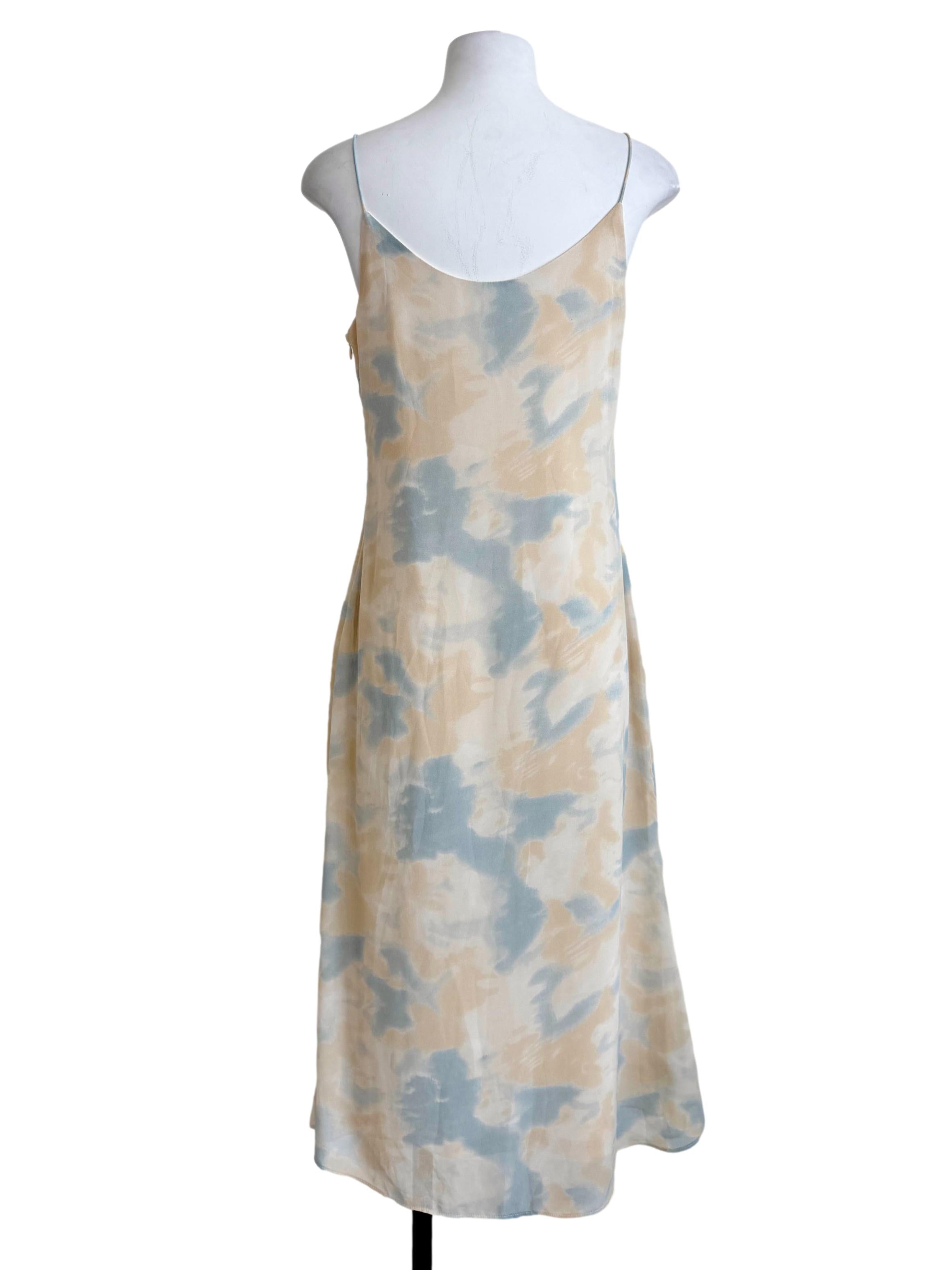 Yellow Multicolor Patterned Slip Dress