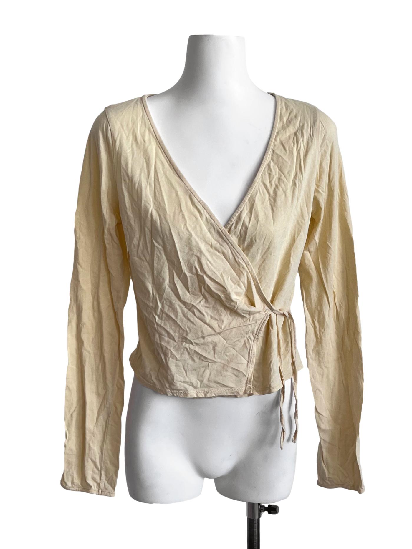 Butter Yellow Wrap Top