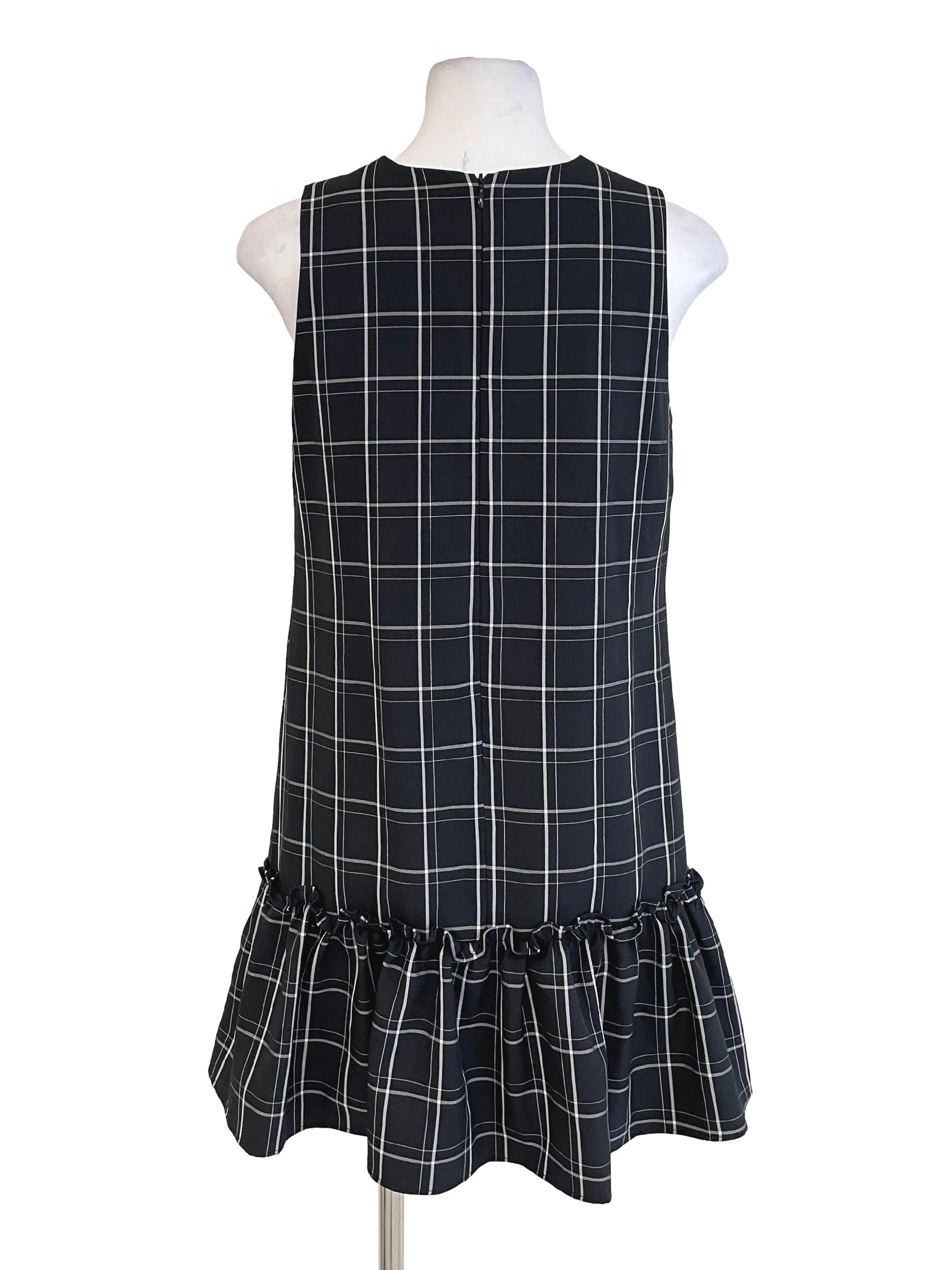 Pebble Grid Ruffle Dress