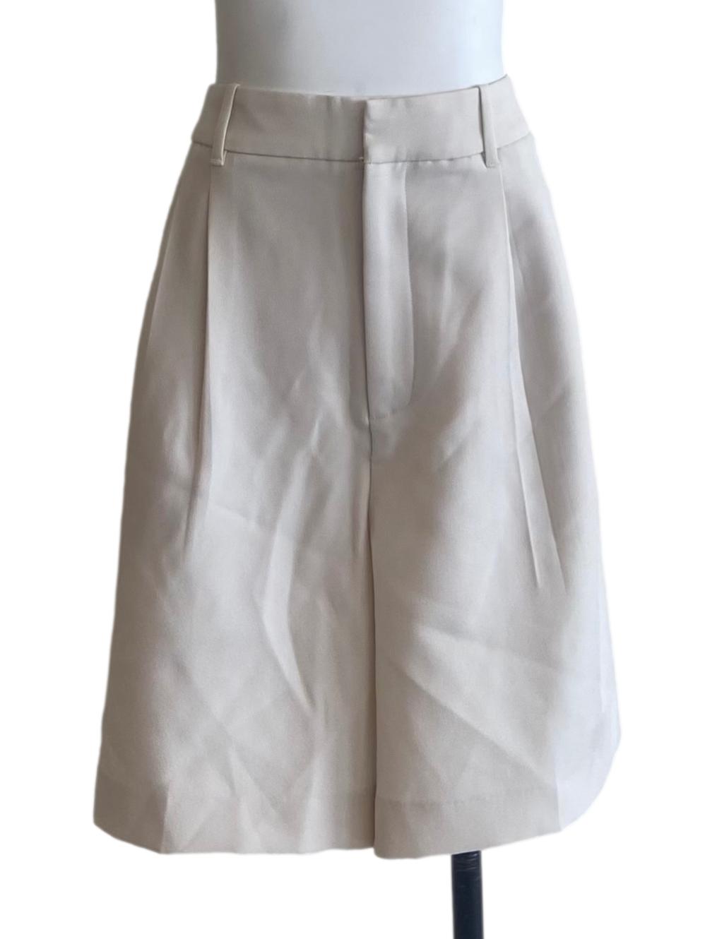 Chiffon Beige Bermuda Shorts