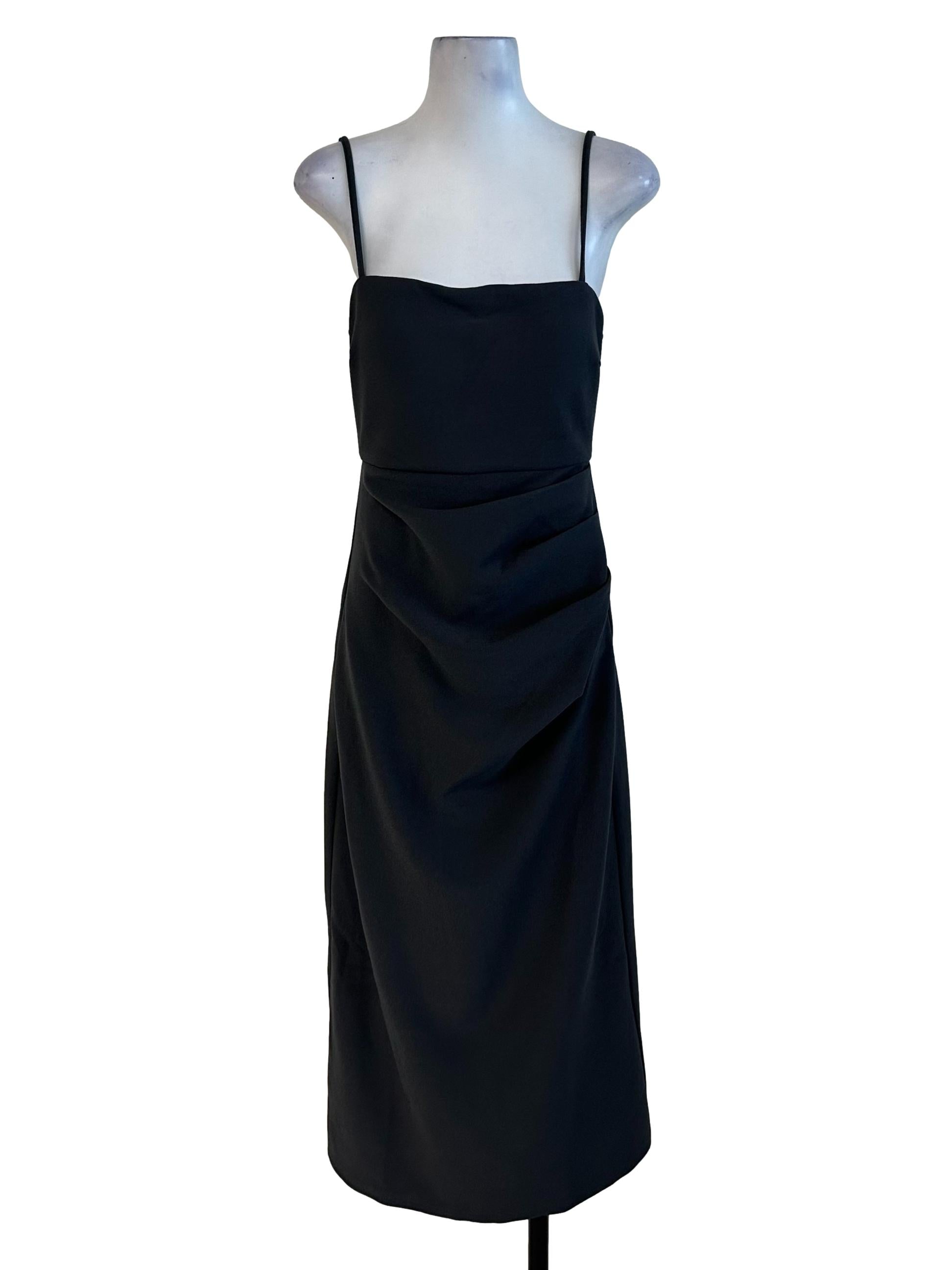 Shadow Grey Square Neck Drape Dress